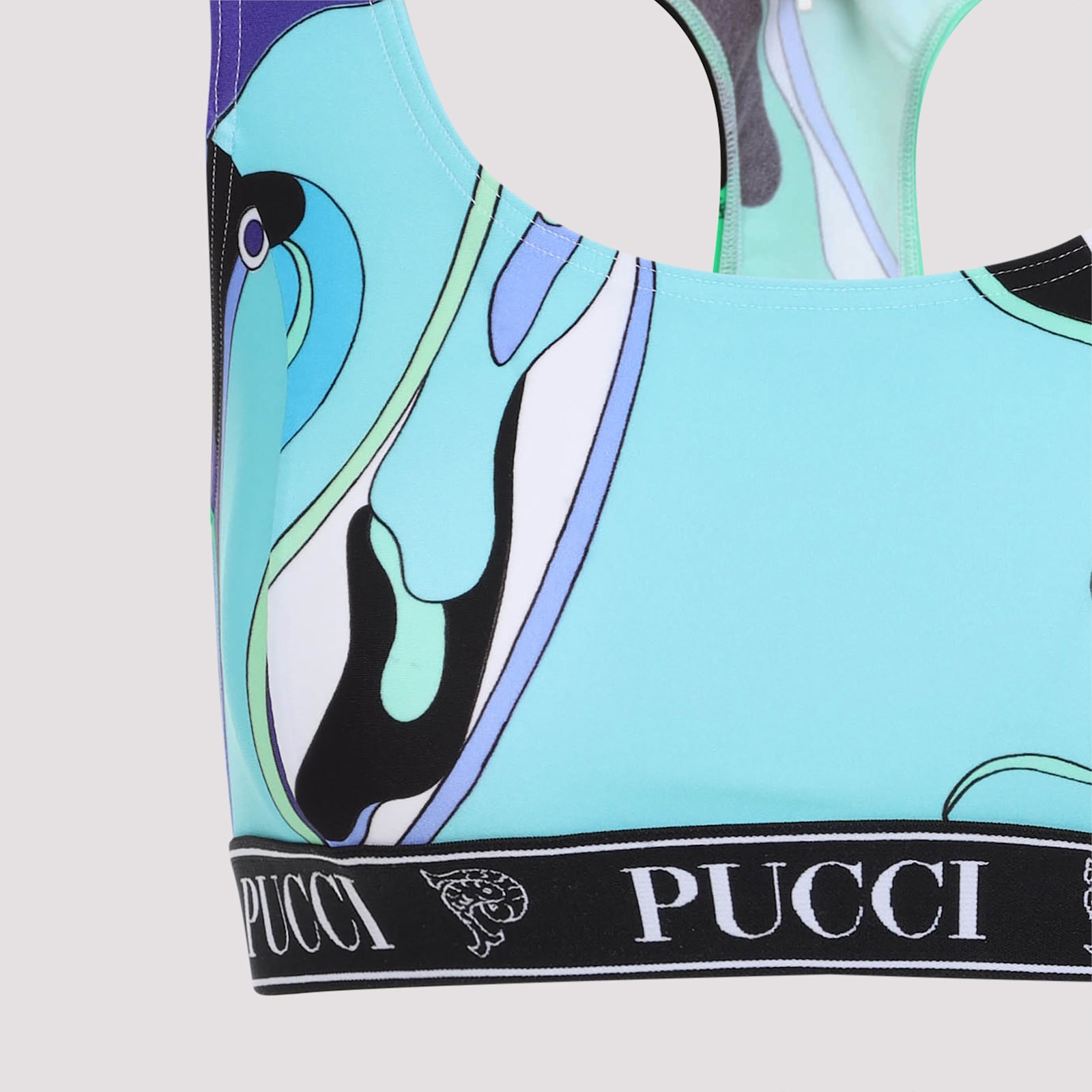 Pucci Multicolored Racerback Swimsuit With Elastic Branding