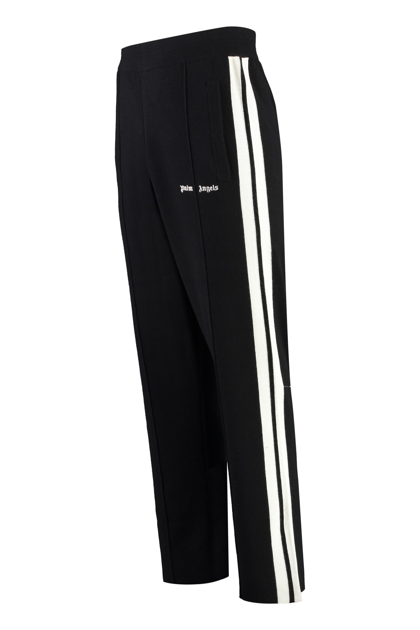 Shop Palm Angels Knitted Track-pants In Black