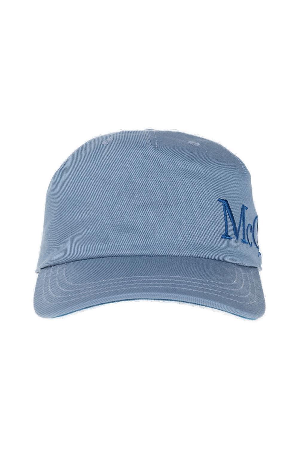 Shop Alexander Mcqueen Logo Embroidered Baseball Cap In Blue