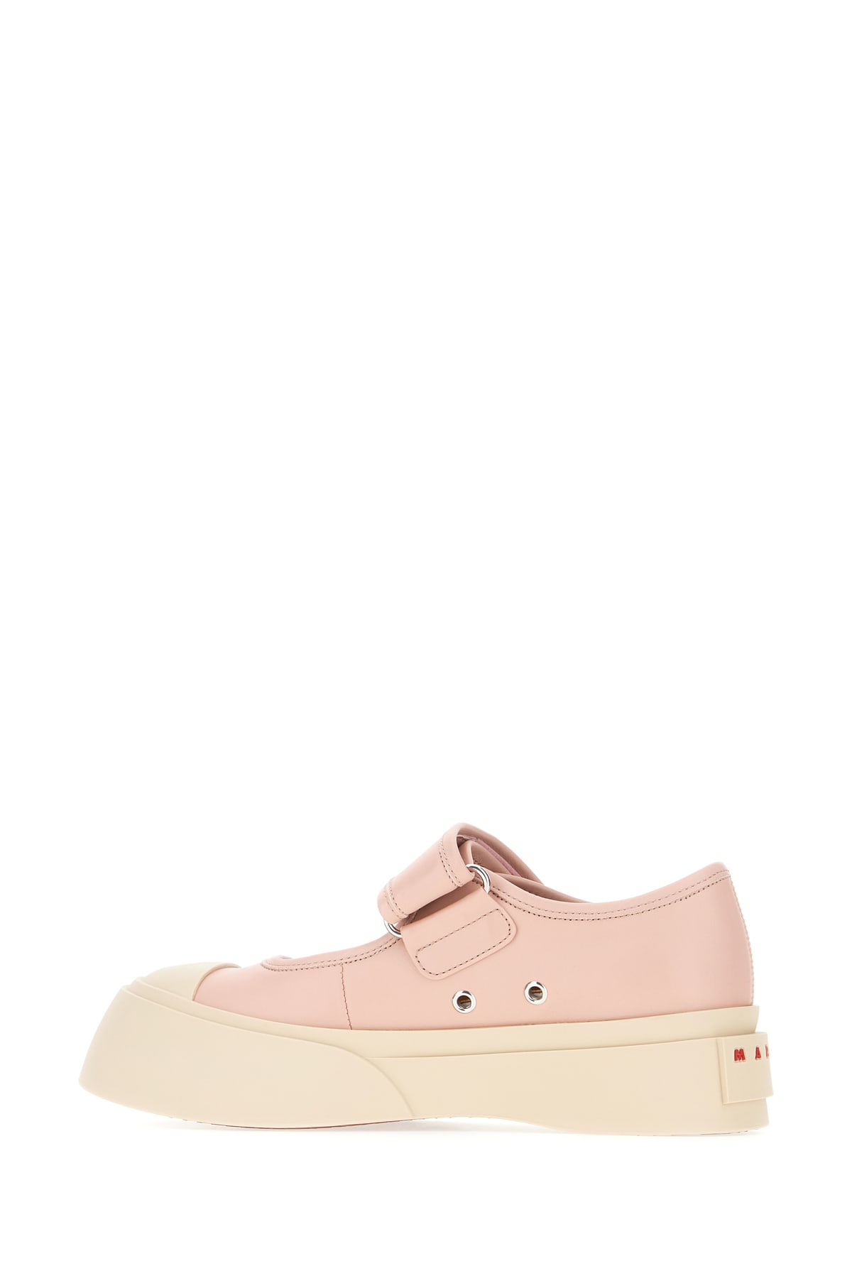 Shop Marni Pink Nappa Leather Mary Jane Ballerinas In Antiquerose