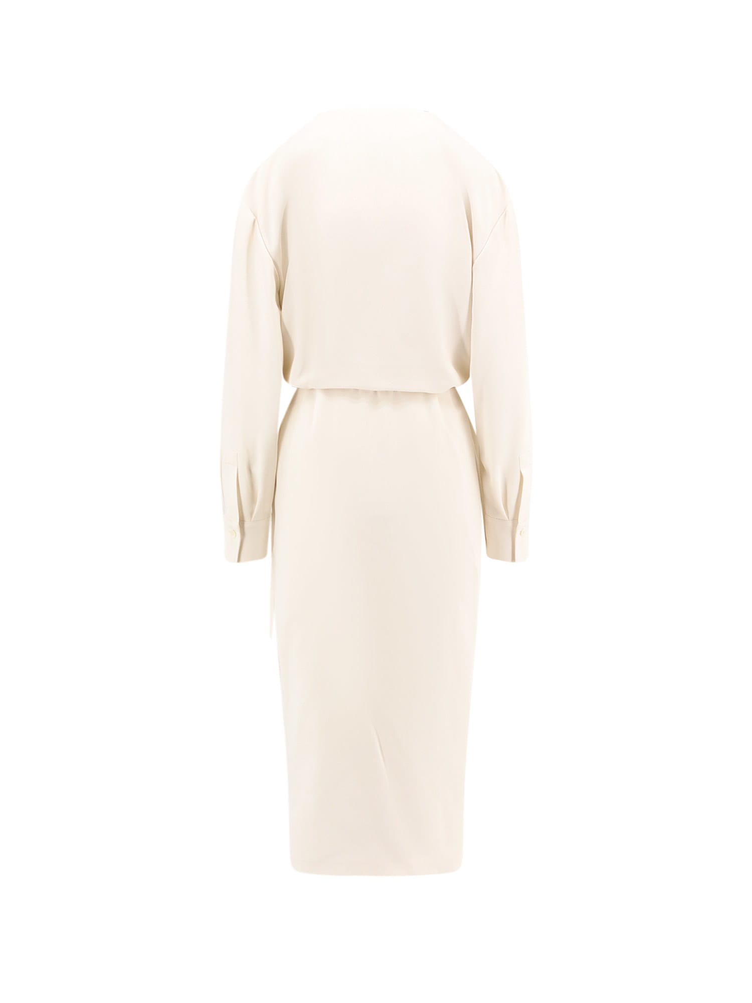 Brunello Cucinelli Silk Blend Long Dress In Neutral