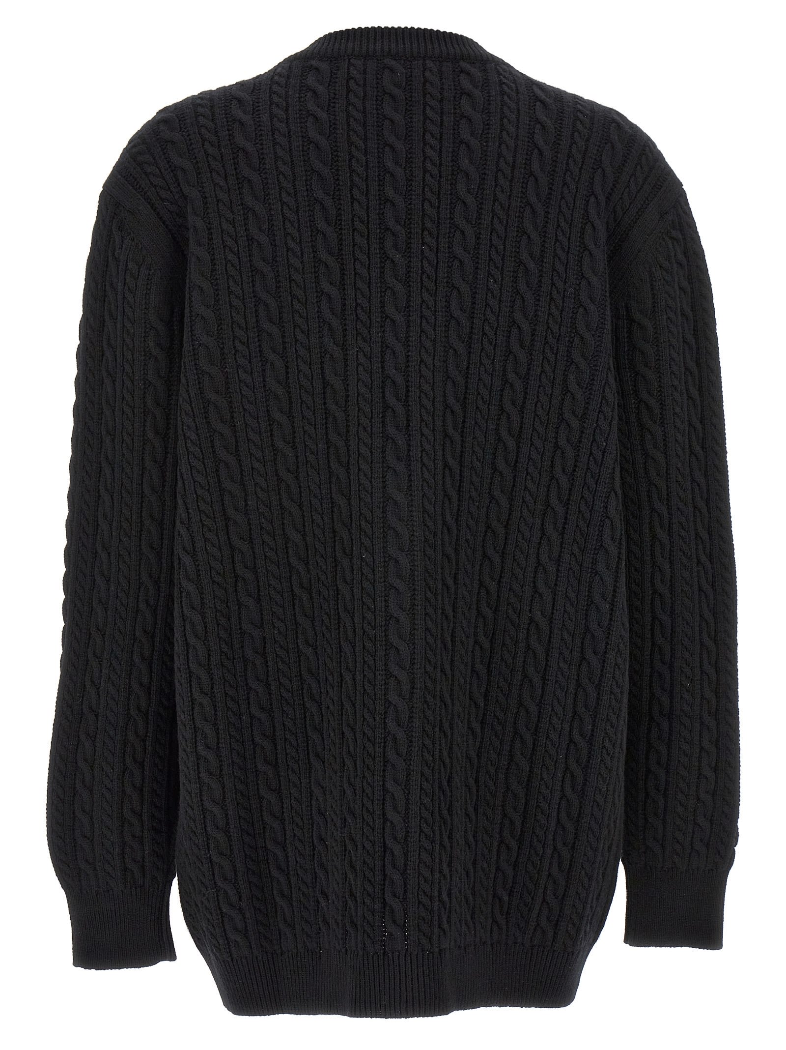 Shop Alessandra Rich Wool Cardigan In Black