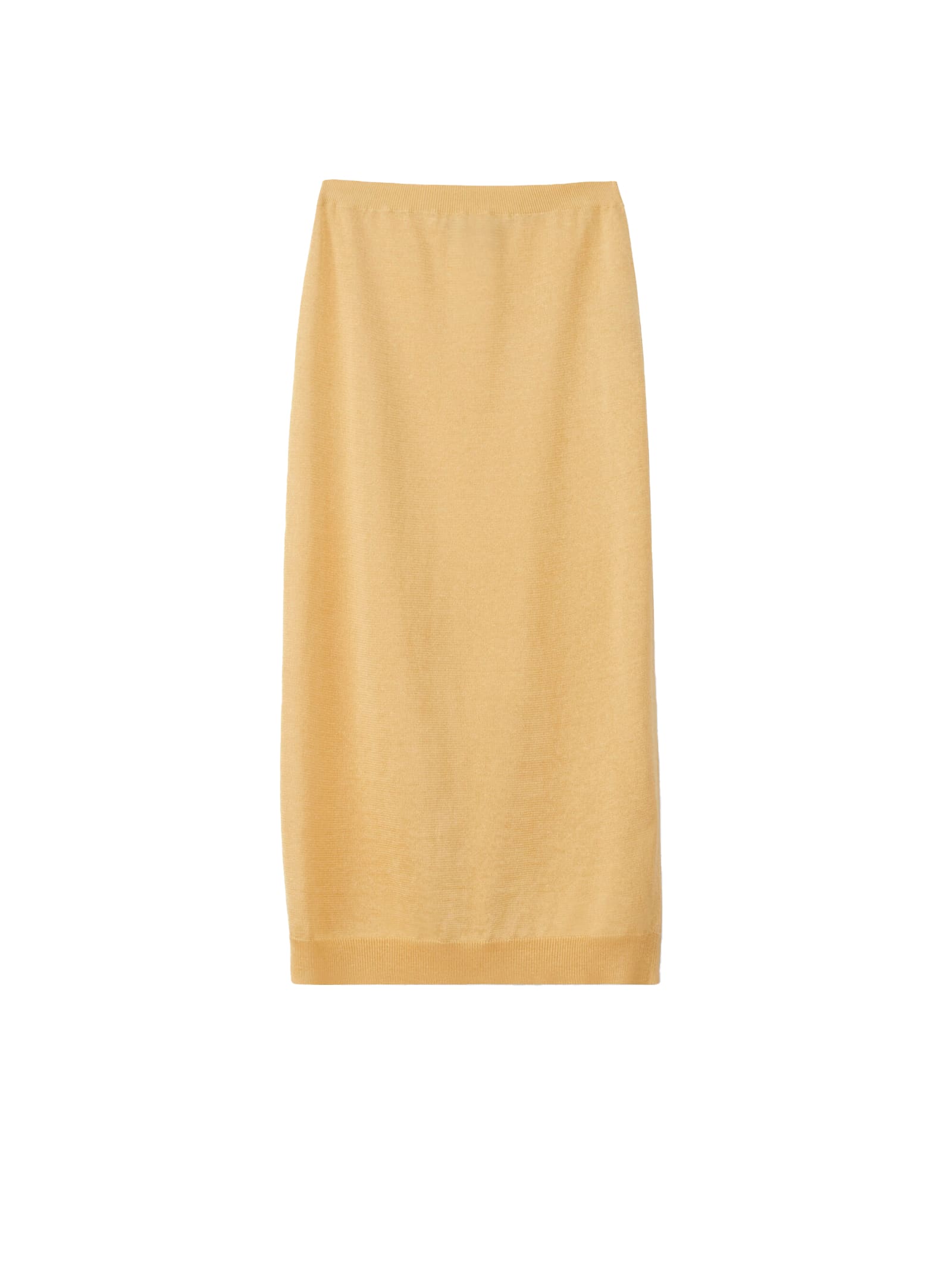 Shop Fabiana Filippi Linen And Silk Midi Skirt In Mandarino