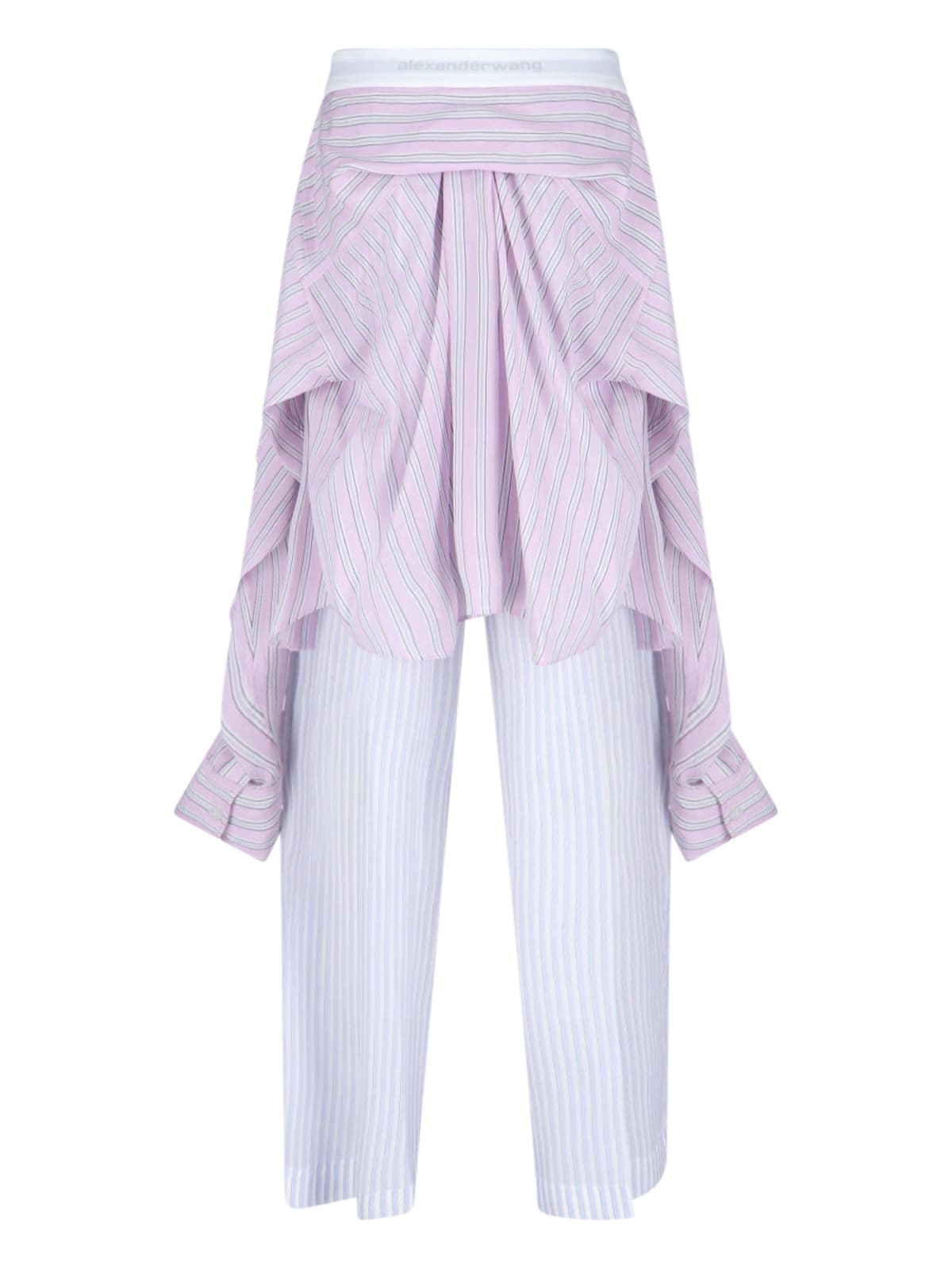 Alexander Wang Large Pants In Silk In Bluemulti