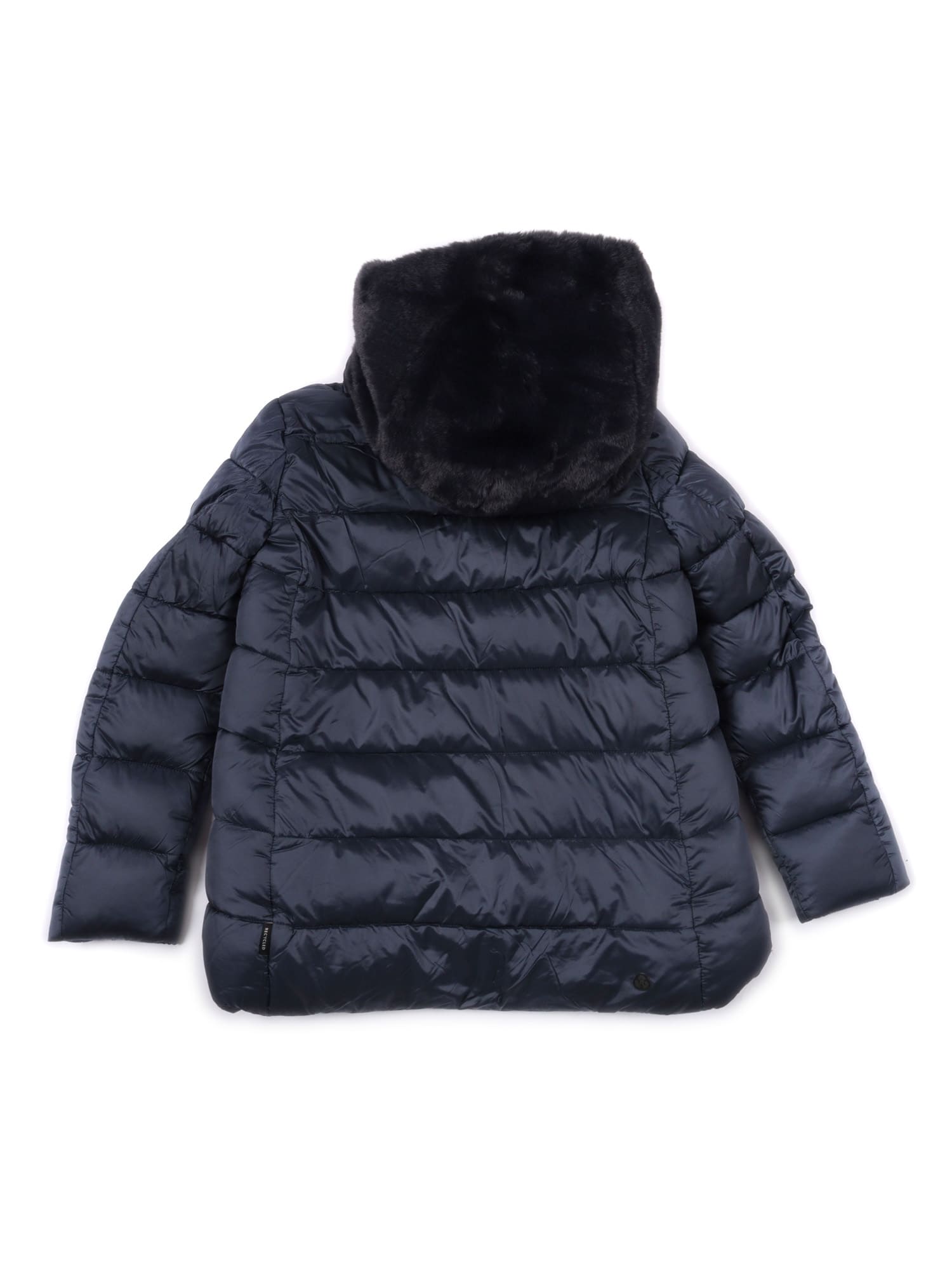 Save The Duck Faye Coat With Fur Hood In Blue
