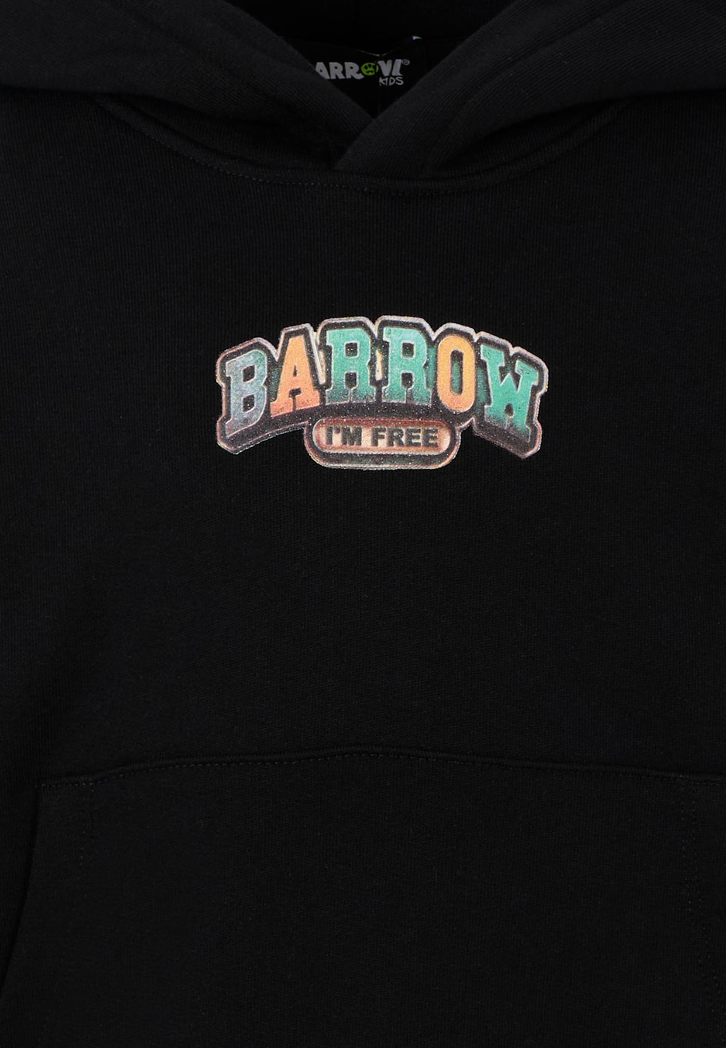Barrow Black Sweatshirt For Kids With Multicolor Print In Black