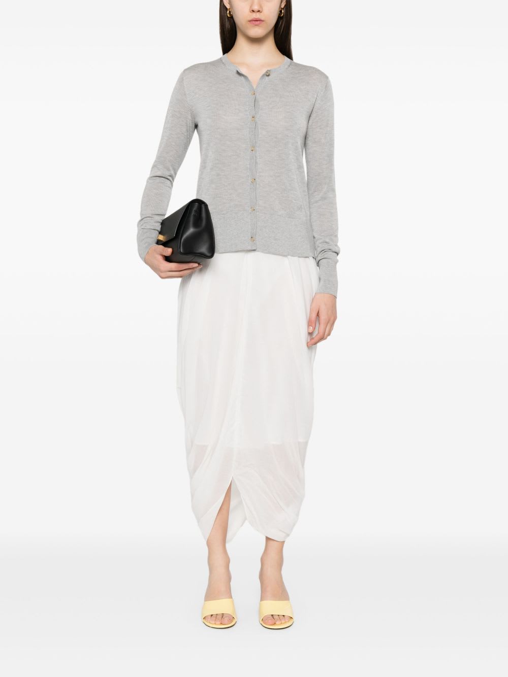 Totême Toteme Women Crewneck Cardigan In Gray