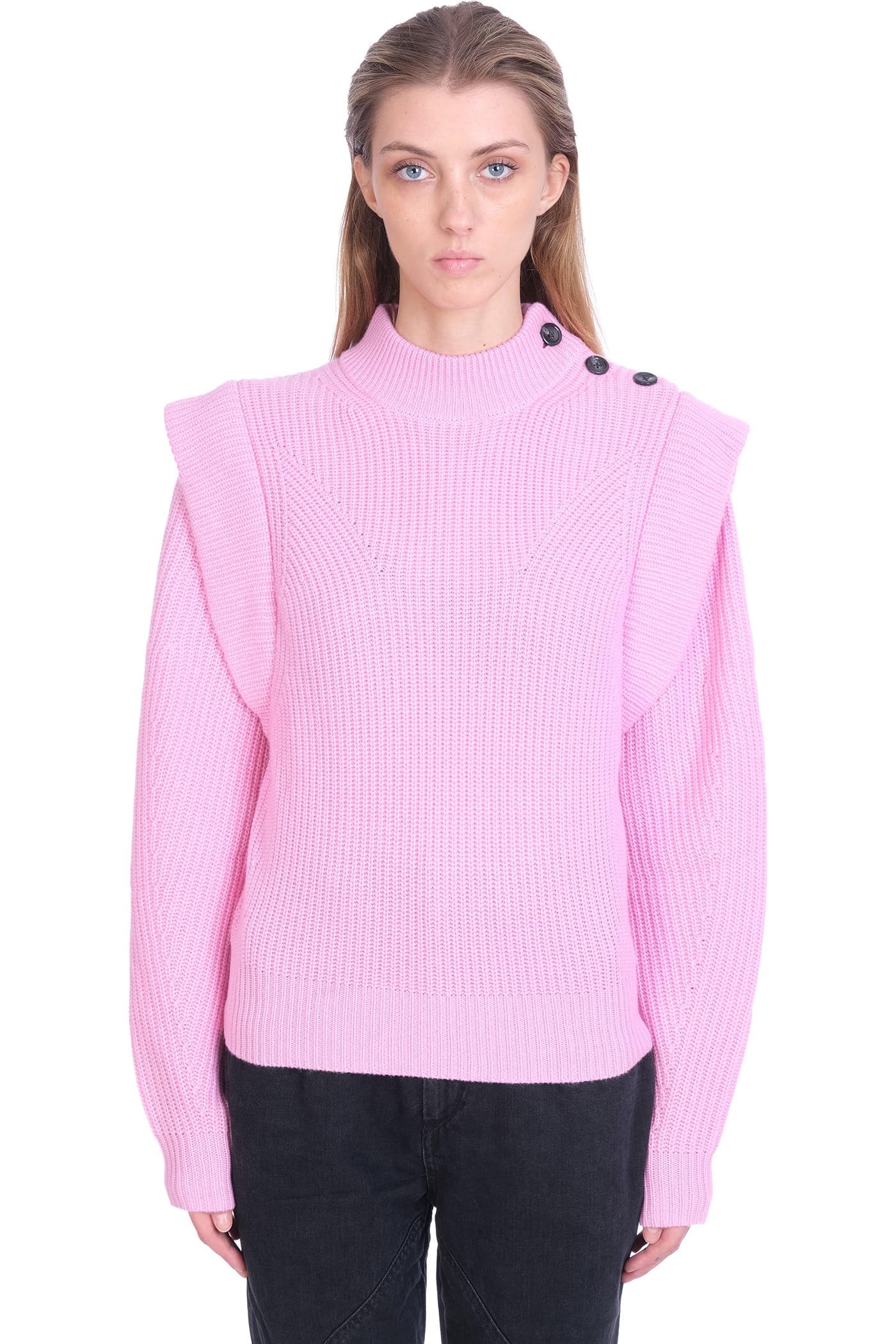 Isabel Marant Peggy Knitwear In Rose-pink Cashmere