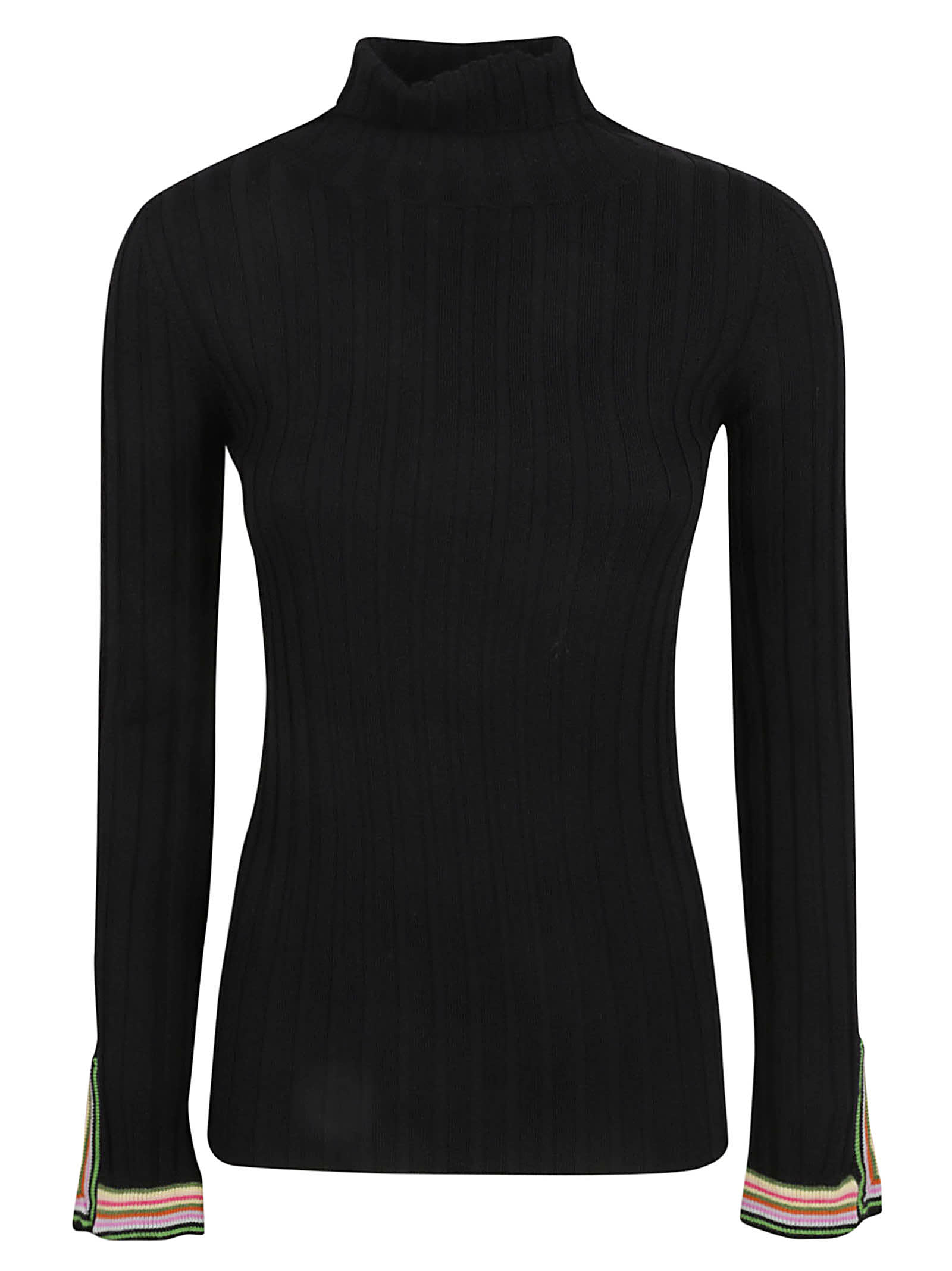 Etro Wool Knit Turtleneck Sweater In Black