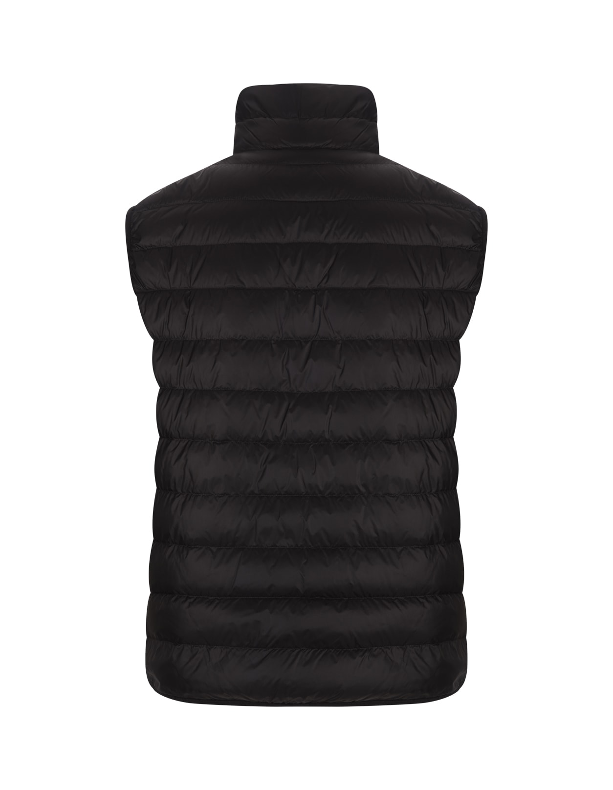 Shop Palm Angels Black Padded Gilet With Logo