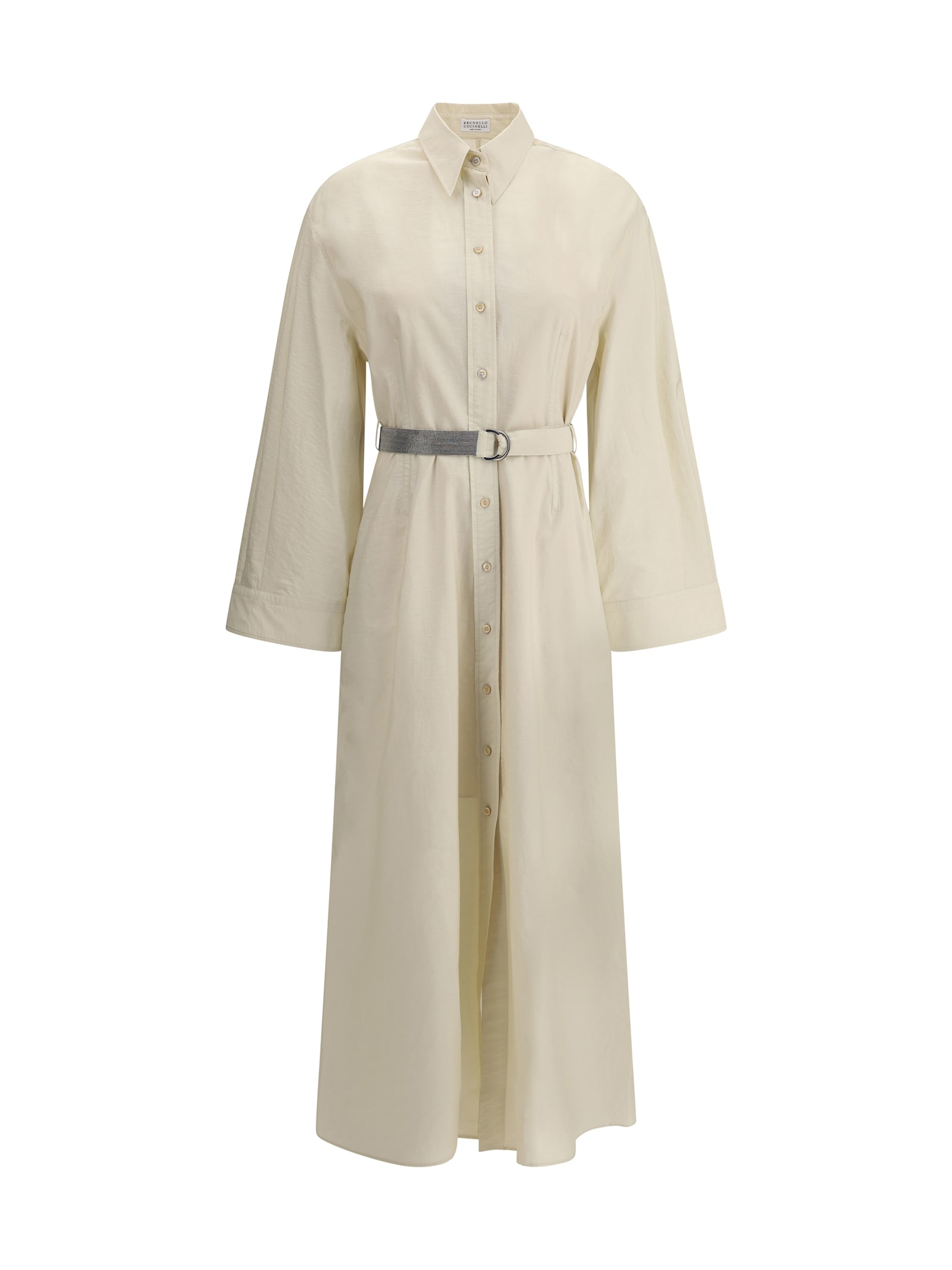 Brunello Cucinelli Women Cotton Long Dress In Neutral