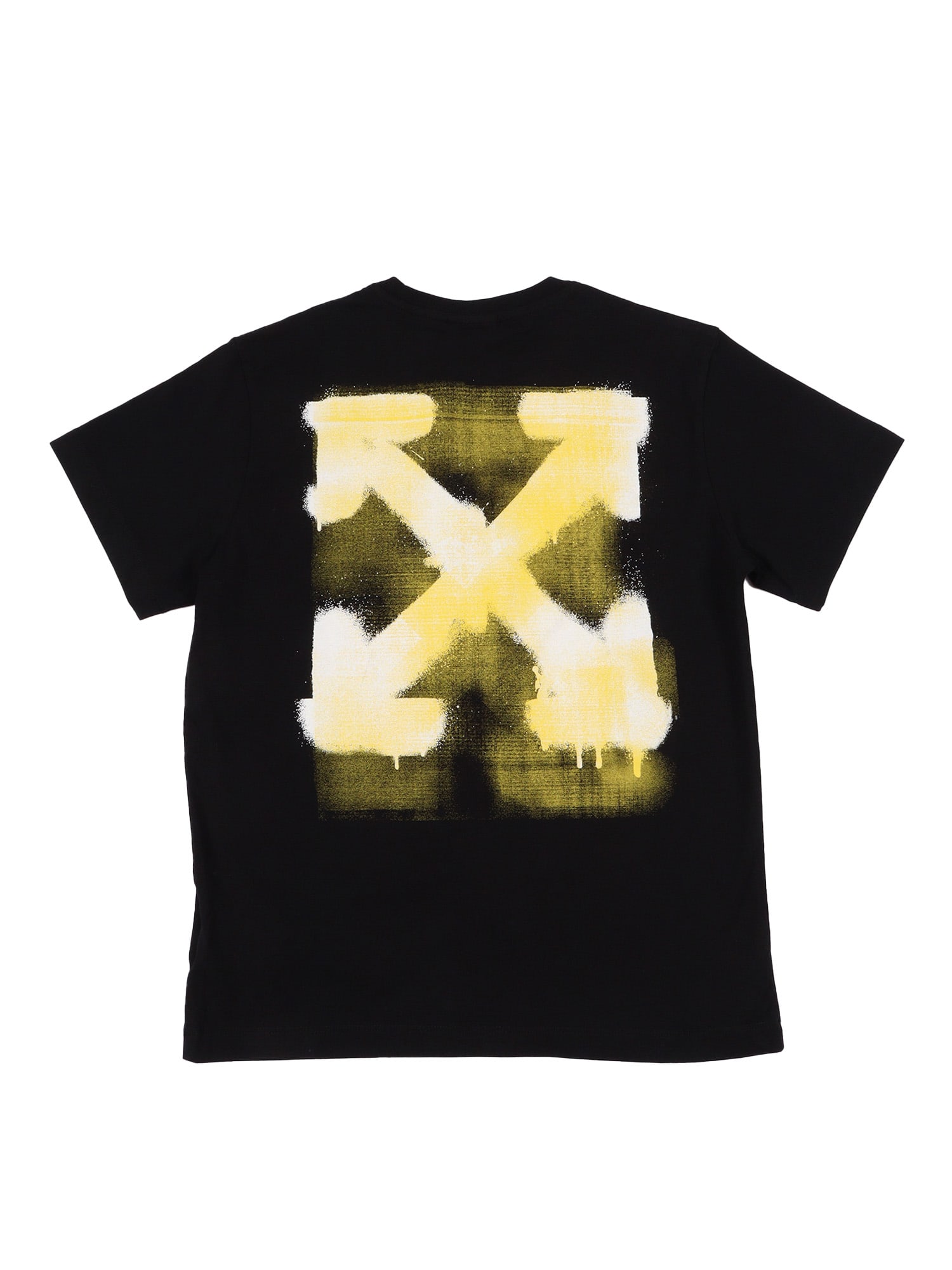 Off-white Arrow Spray Tee S/s Black - Yellow In Black