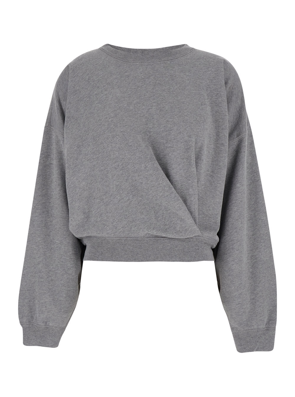 Marant Étoile paulia Grey Sweatshirt With U Neck And Pleats In Cotton Woman