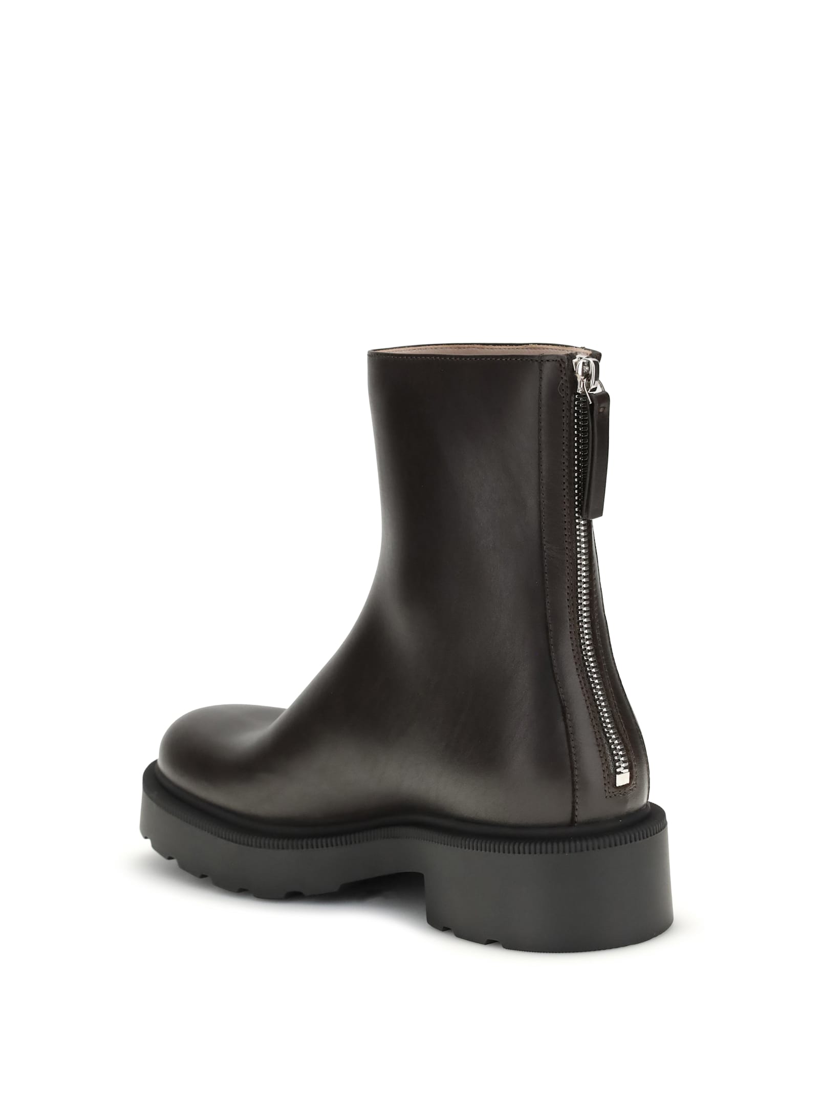 The Row Nobilis Practical Boots In Polished Calf Leather In Black