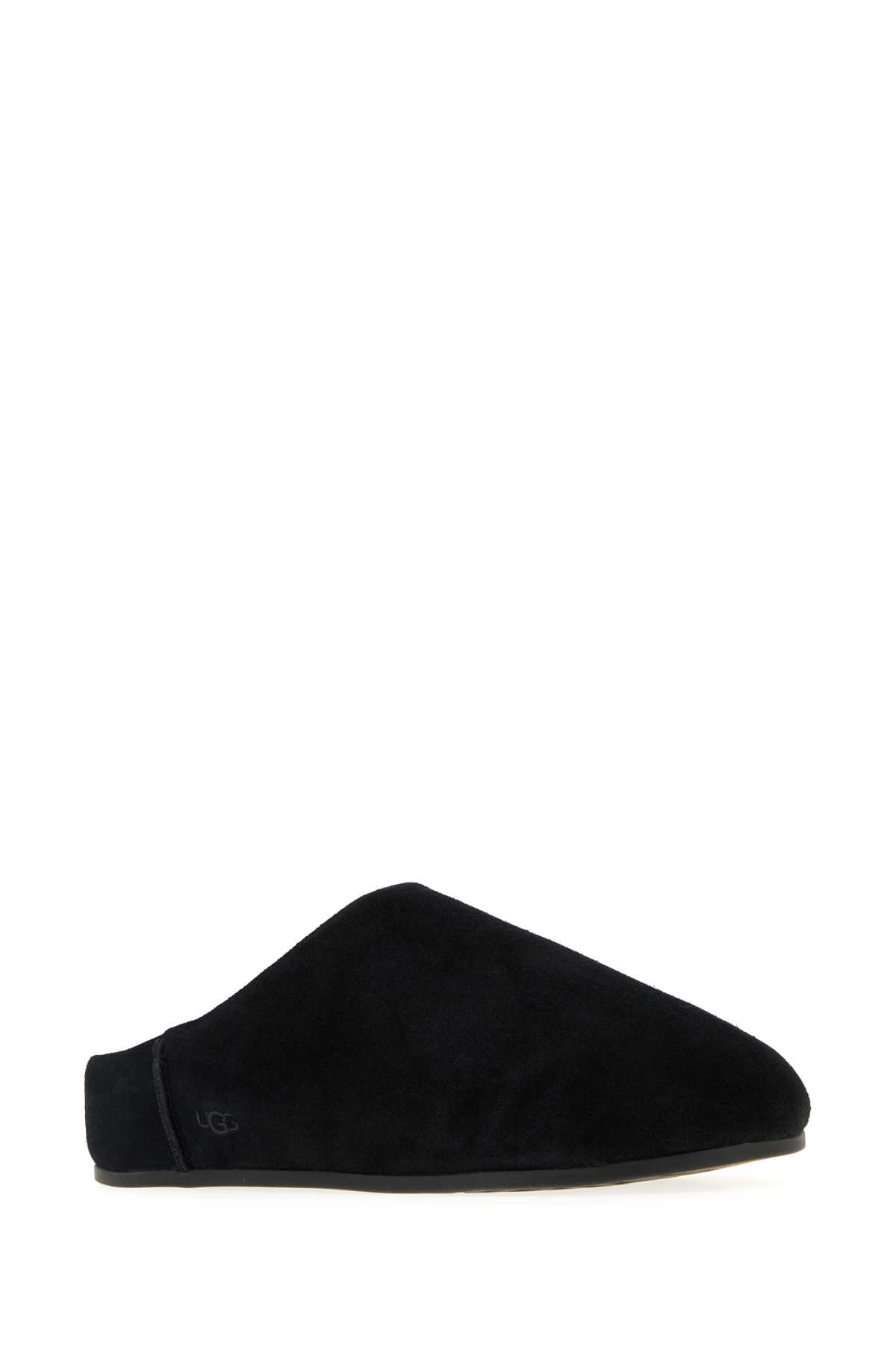 Ugg Slip On Suede Flat Sole Slippers In Black