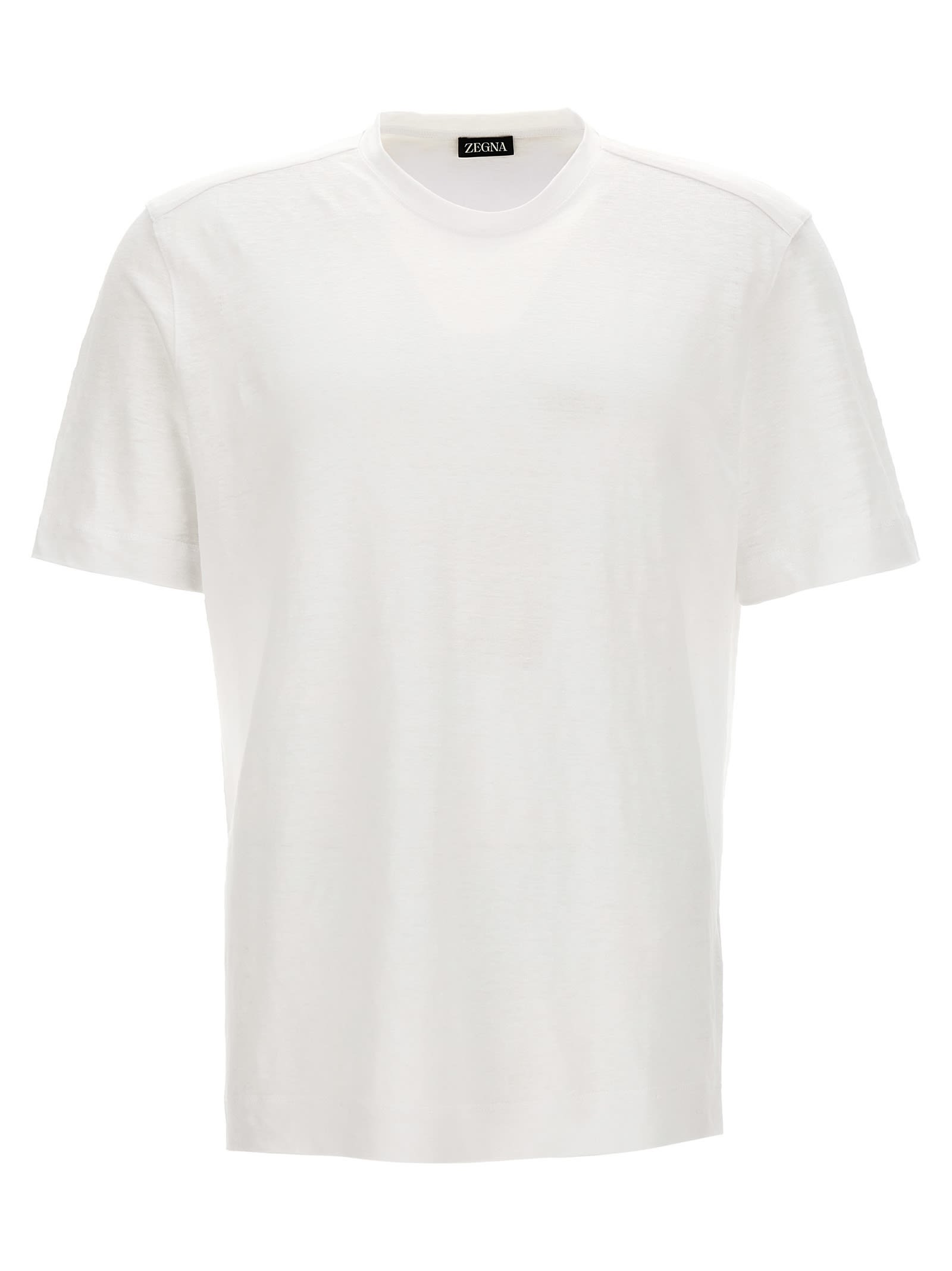 Shop Zegna Linen T-shirt In White