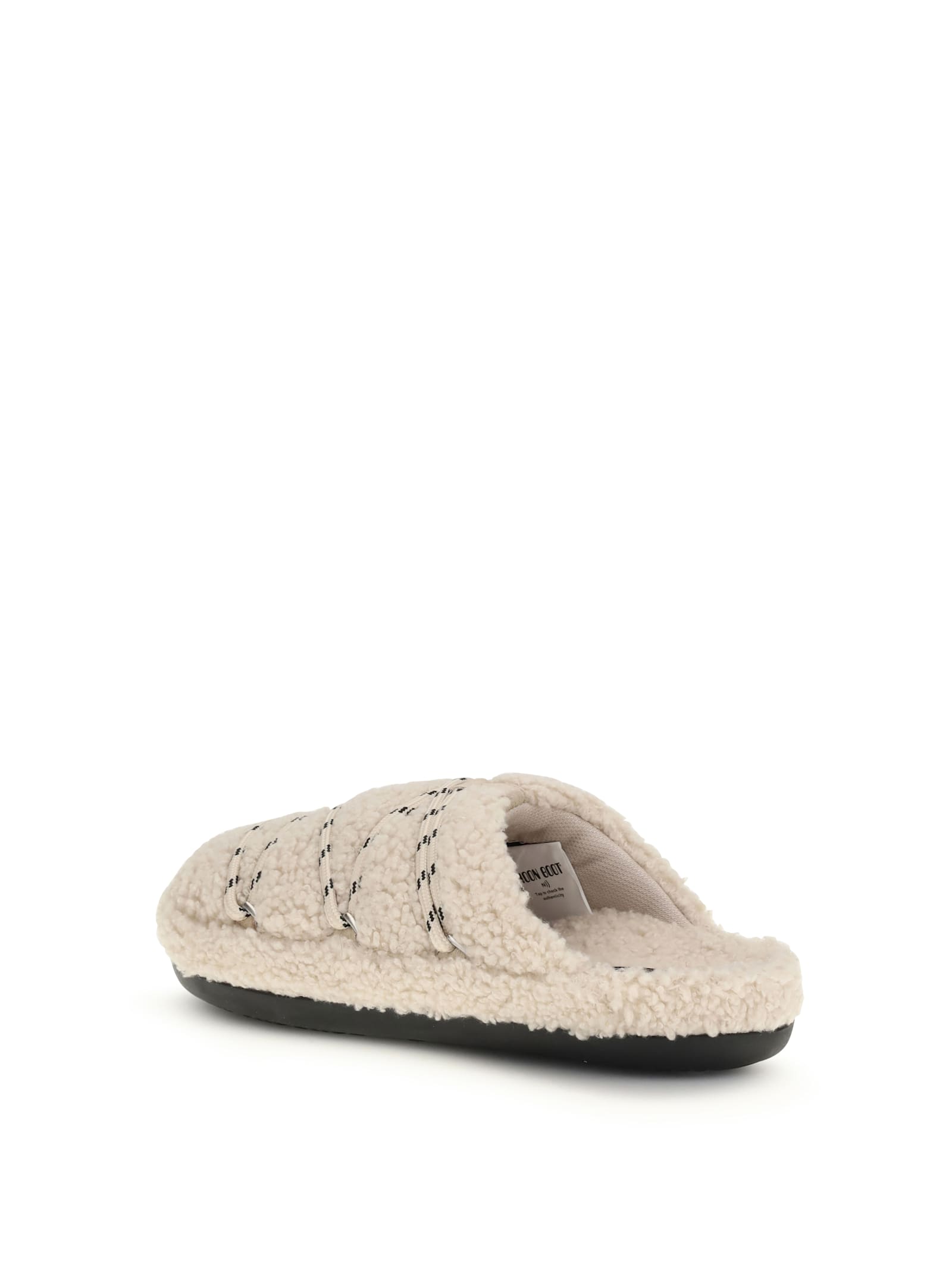 Moon Boot Teddy Slipper Mules In Neutral