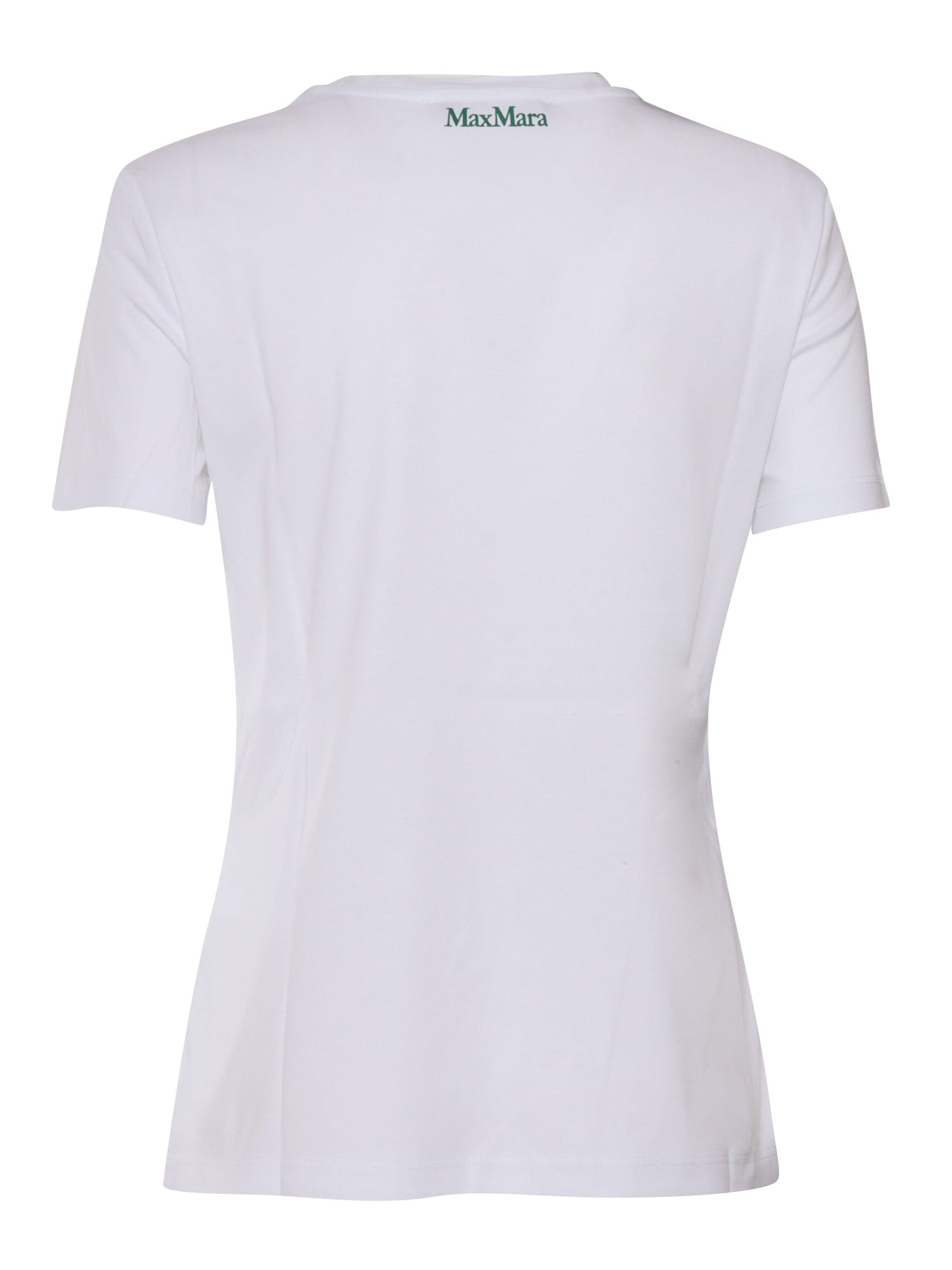 Max Mara Studio T-shirt Woman White In Green