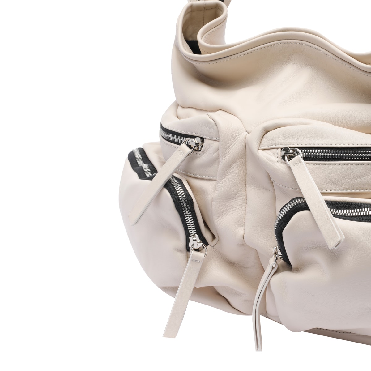 Vic Matie Top Handle Shoulder Bag In White