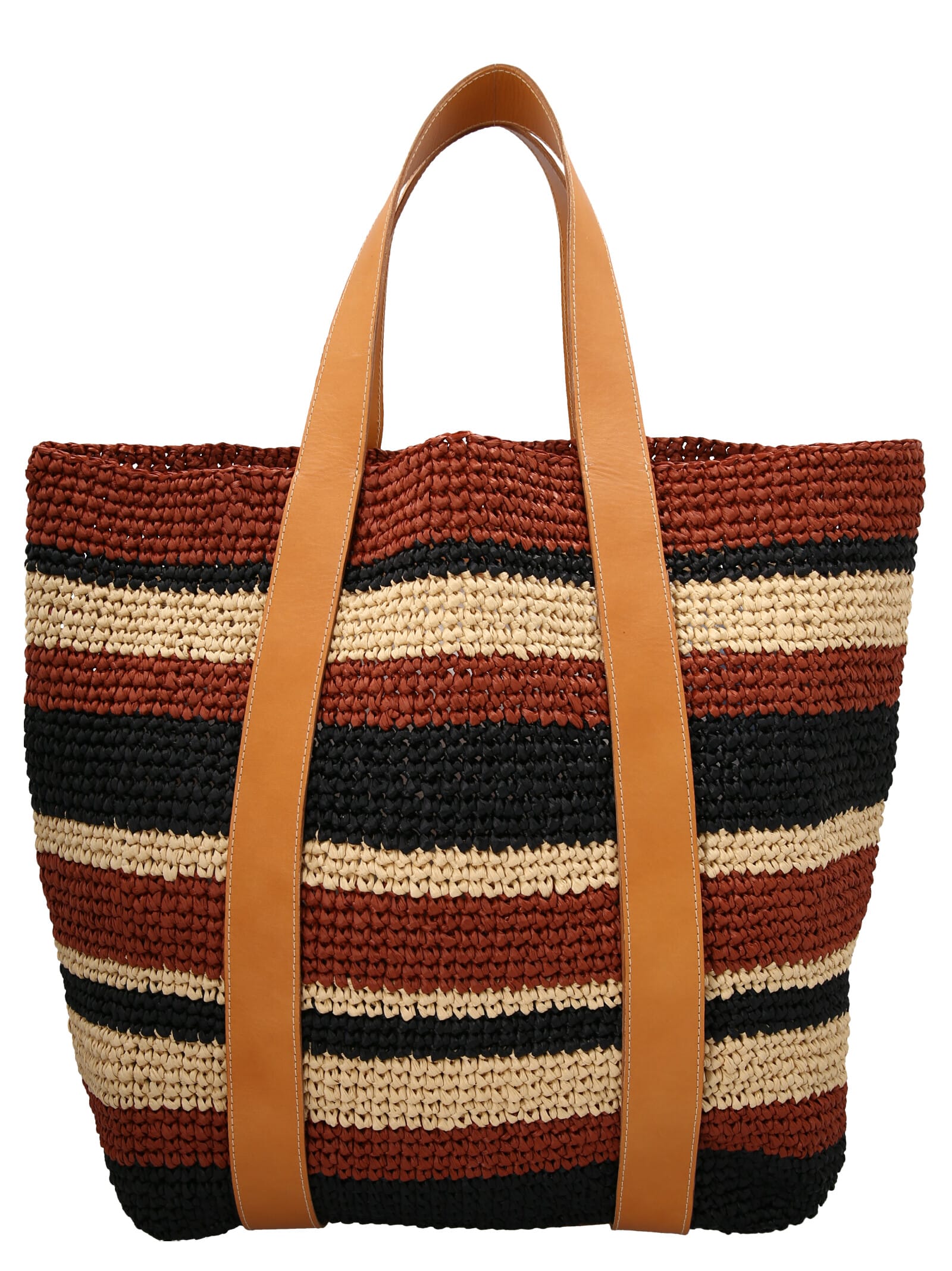 La DoubleJ Multicolor Raffia Shopping Bag