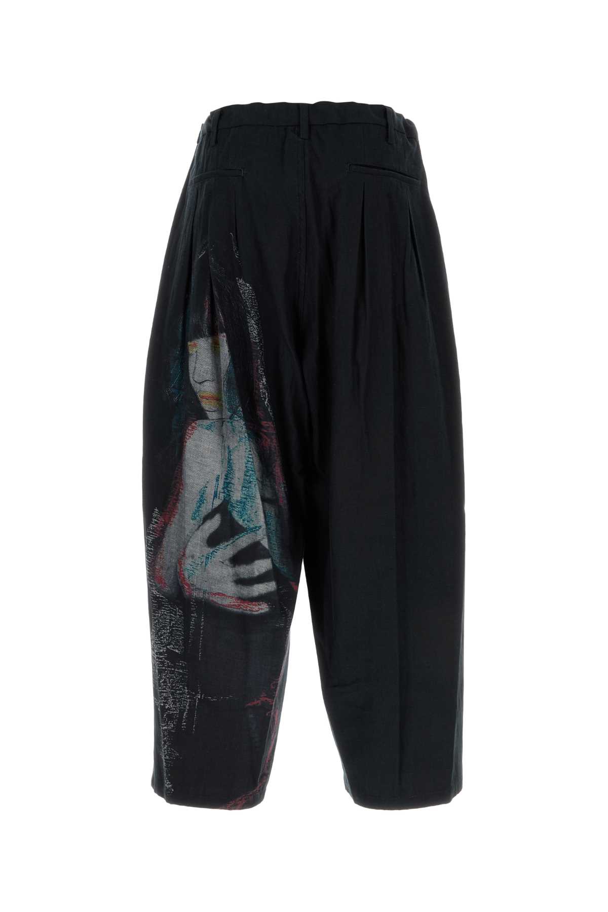 Shop Yohji Yamamoto Black Cotton Pant