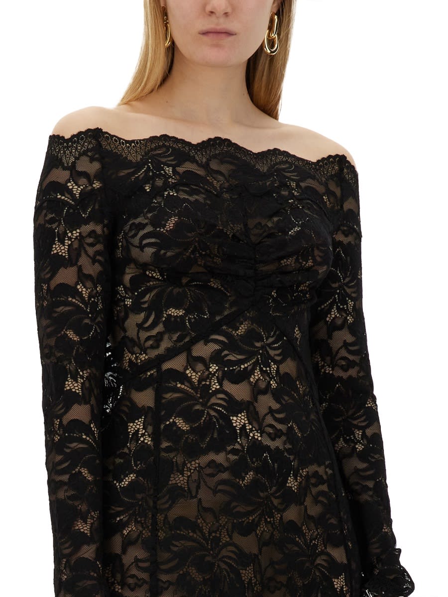 Shop Paco Rabanne Lace Dress In Black