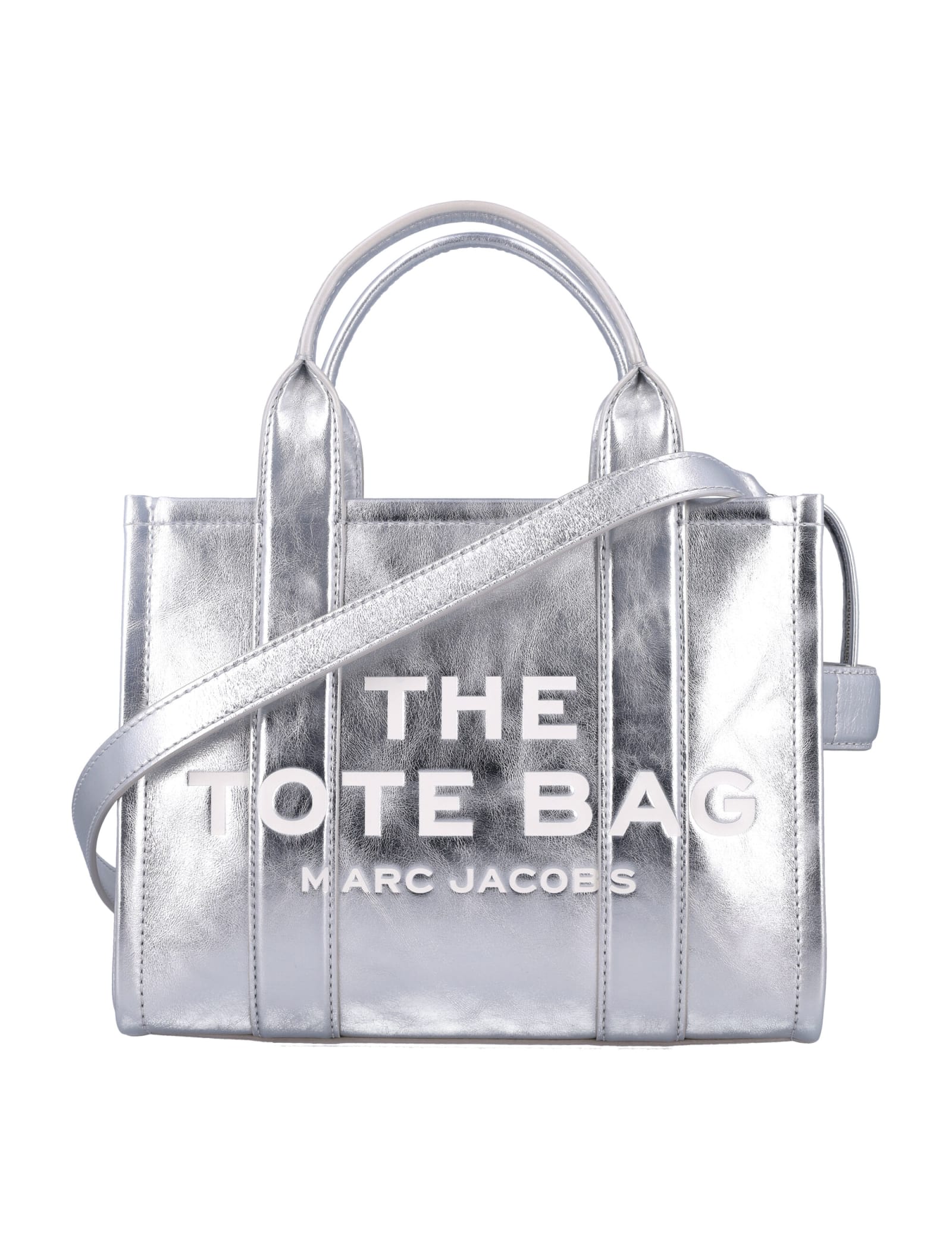 Marc Jacobs The Small Tote In Metallic Silver