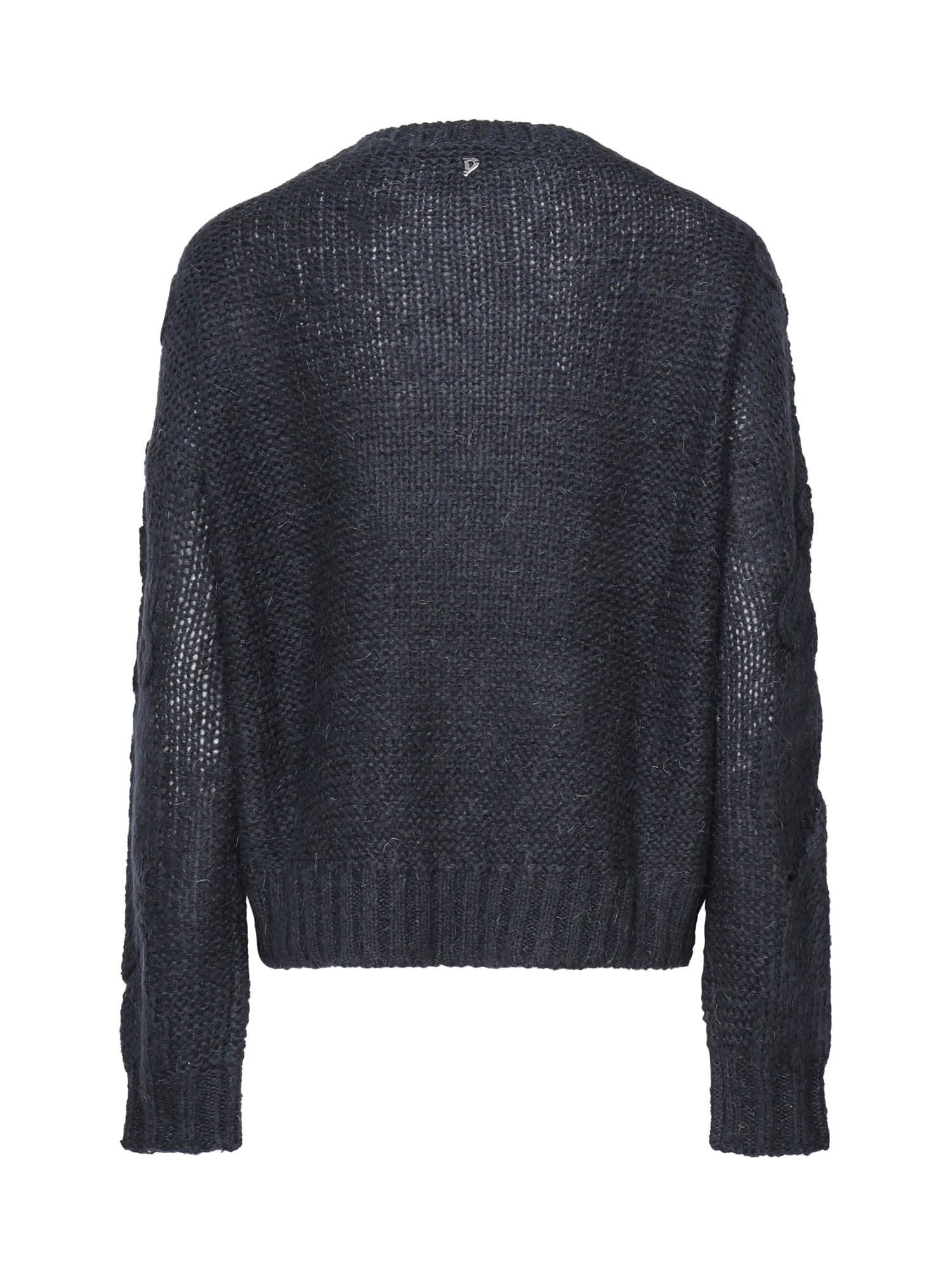 Dondup Patterned Knitted Sweater In Black