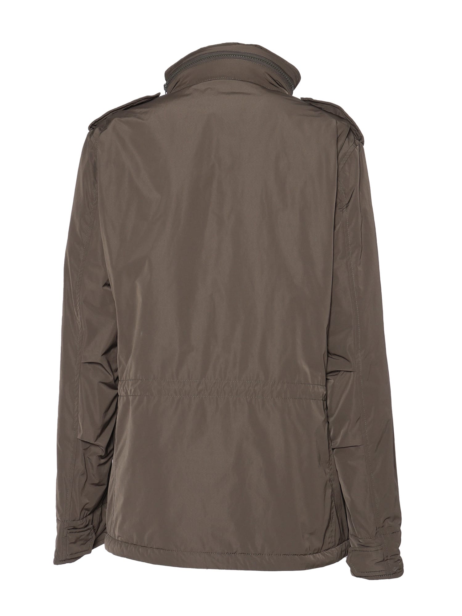 Aspesi Military-inspired Utility Jacket With Adjustable Hood In Brown