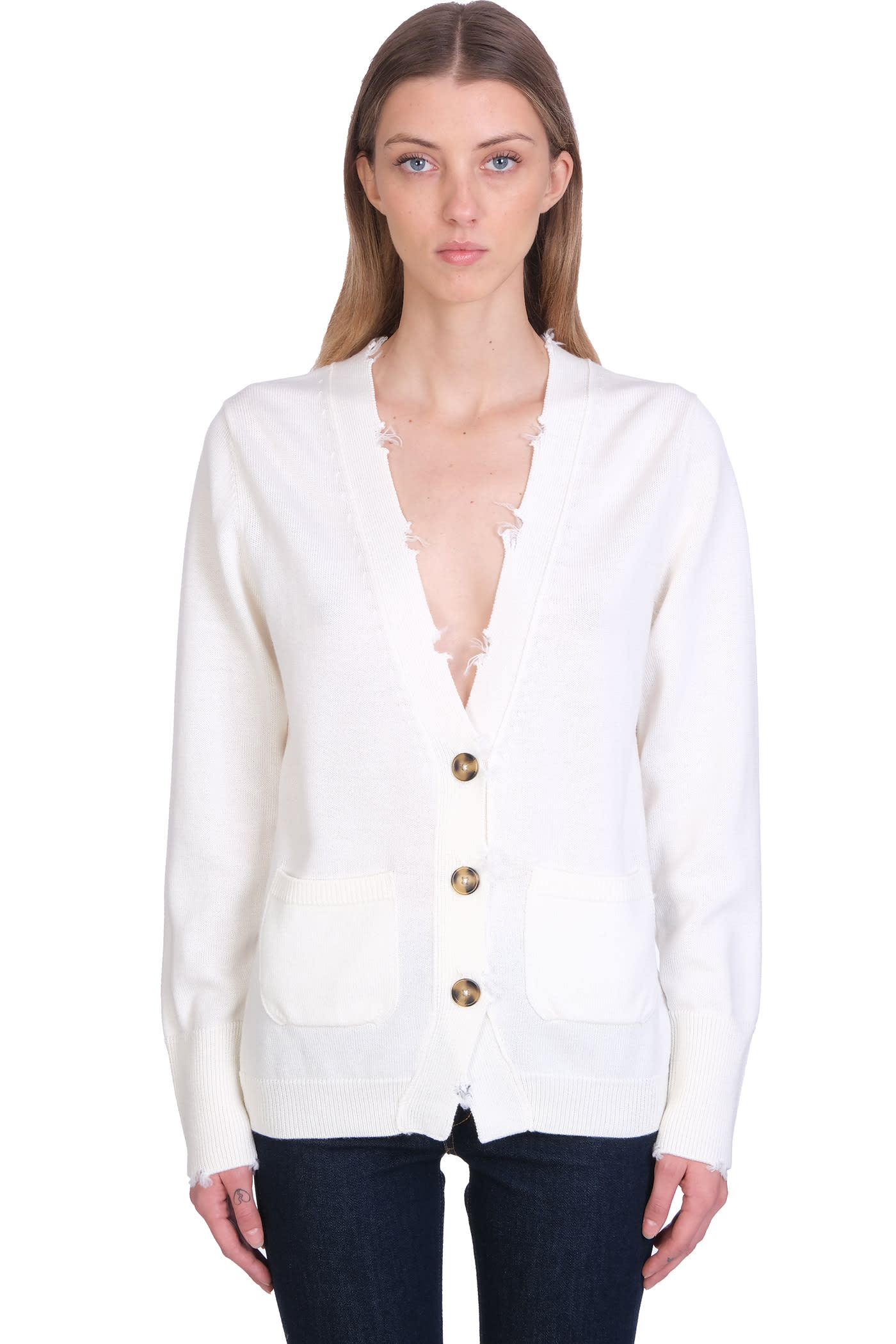 LAutre Chose Cardigan In White Wool