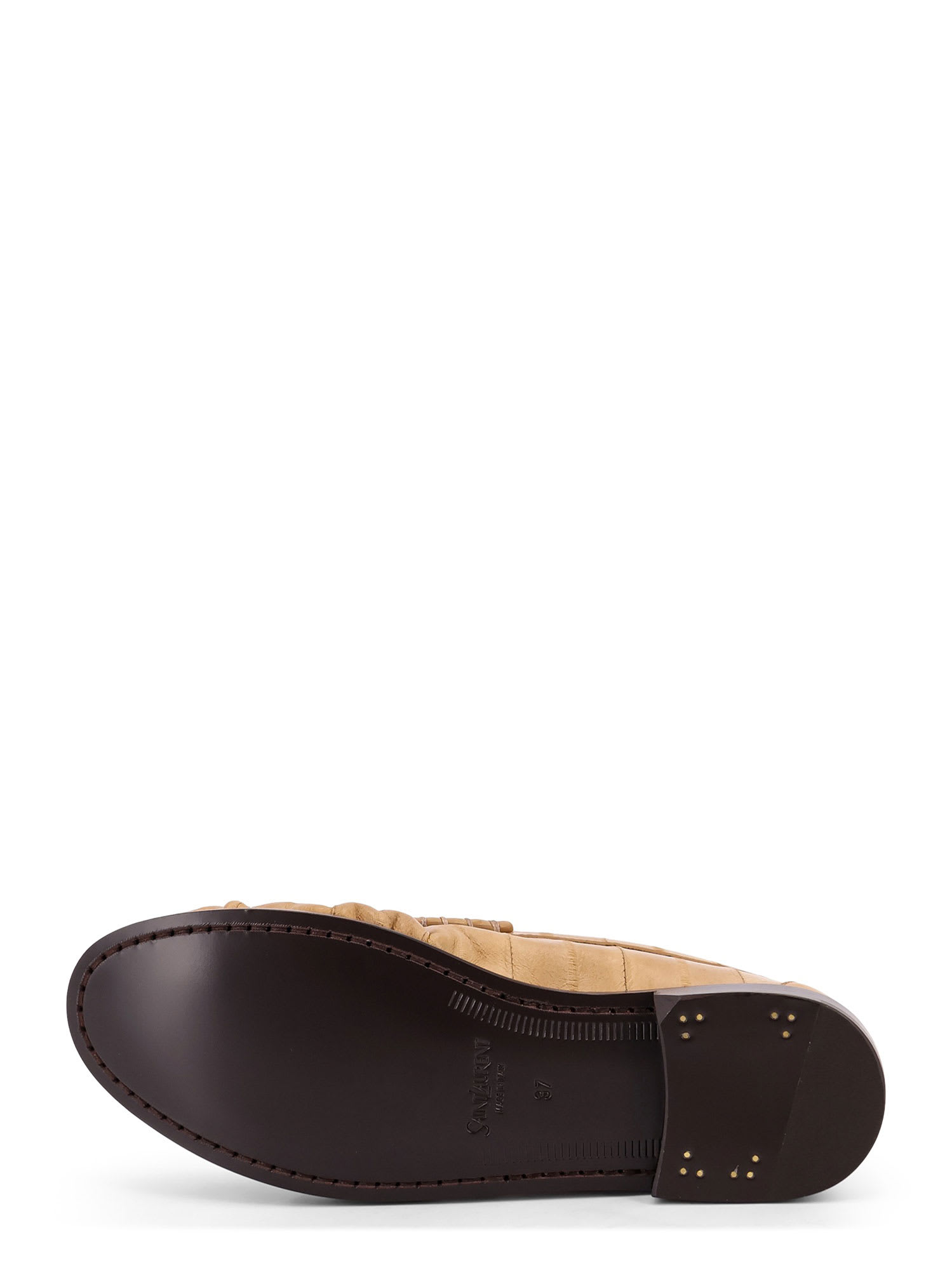 Saint Laurent Leather Loafers Featuring Ruched Detailing In Multi