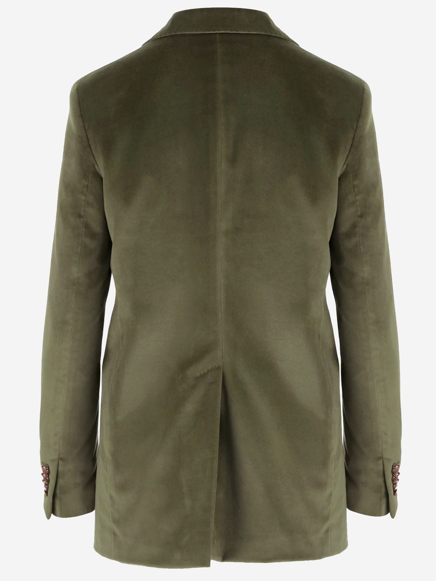 Tagliatore Single-breasted Jacket In Stretch Cotton Velvet In Green