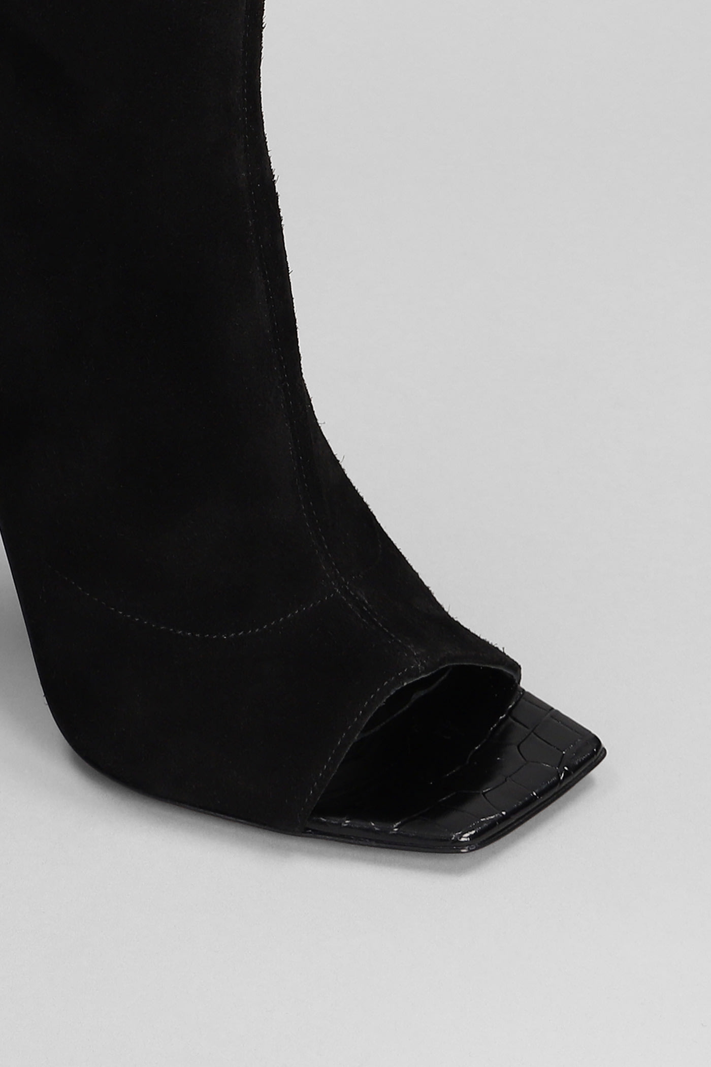 Shop Paris Texas Amanda High Heels Ankle Boots In Black Suede