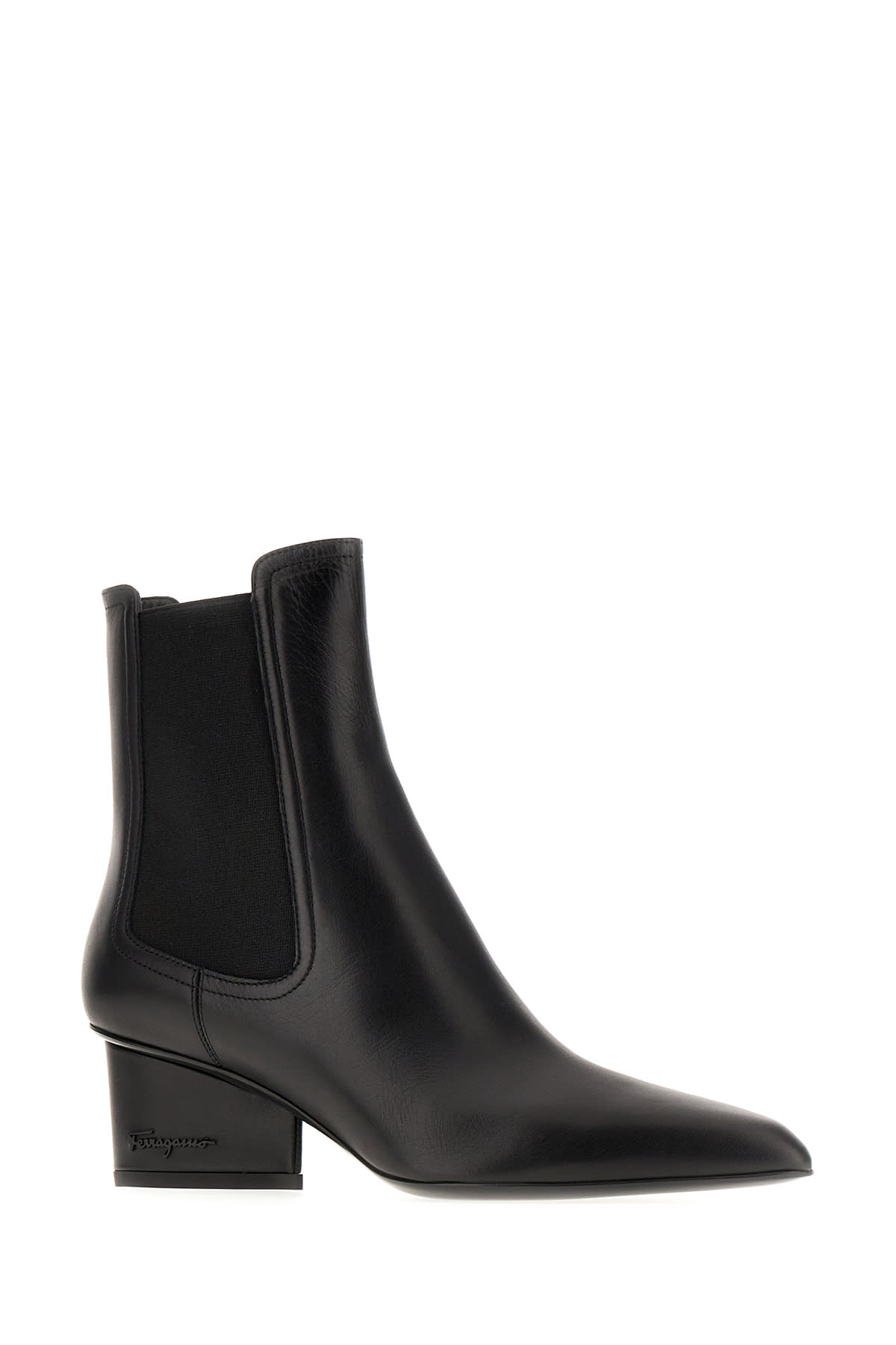 FERRAGAMO BLACK LEATHER BOOTS 