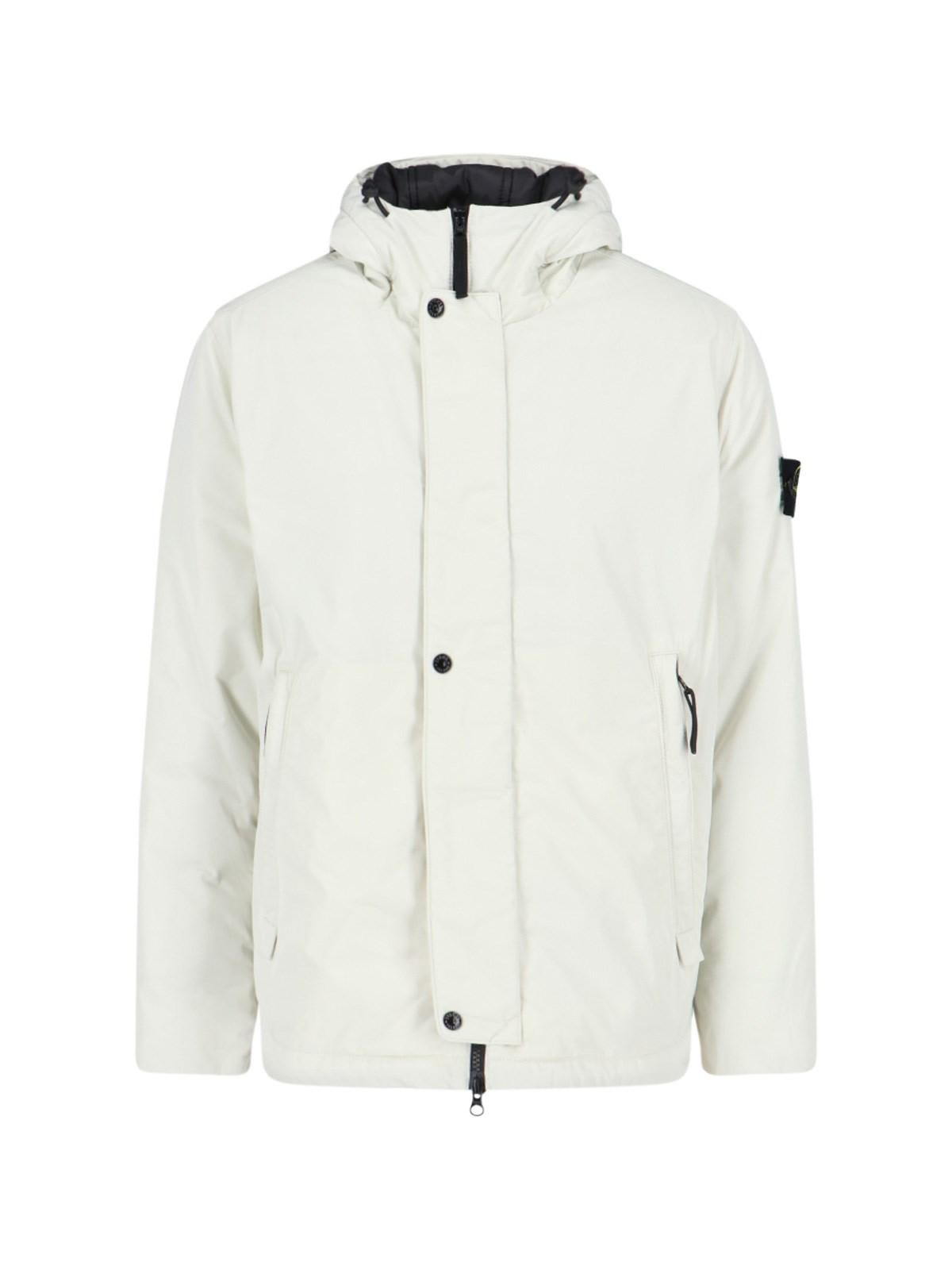 Shop Stone Island Technical Hooded Jacket In Neutrals