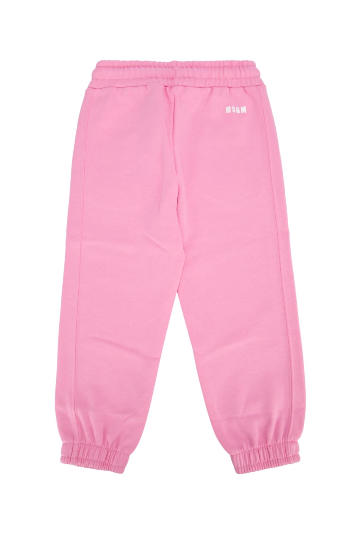 Msgm Kids Logo Printed Drawstring Track Pants In Rosa/pink