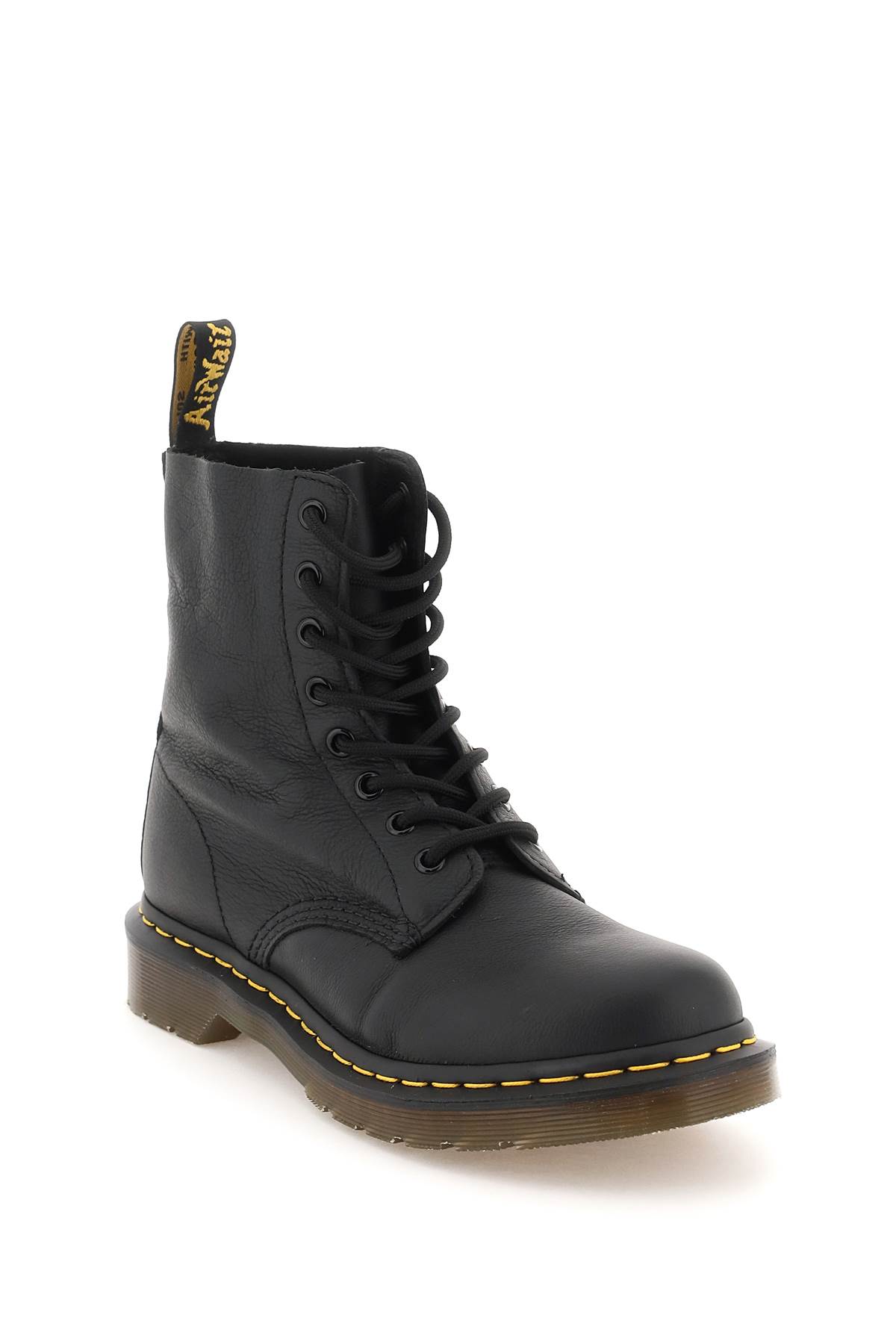 Dr. Martens' 1460 Bex Combat Boots In Black Leather In Black Virginia