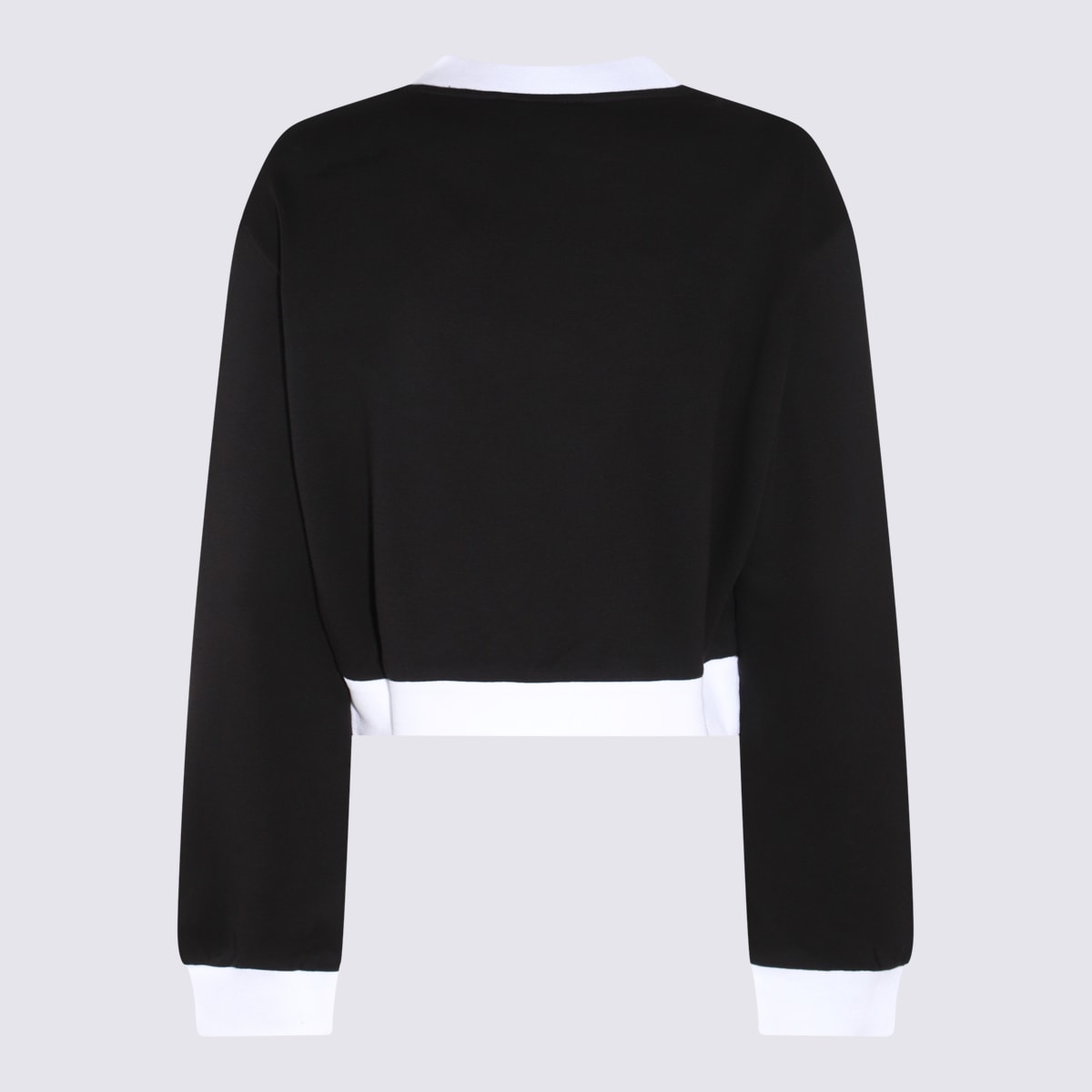 Shop Dolce & Gabbana Black And White Cotton Sweatshirt In Nero/bianco