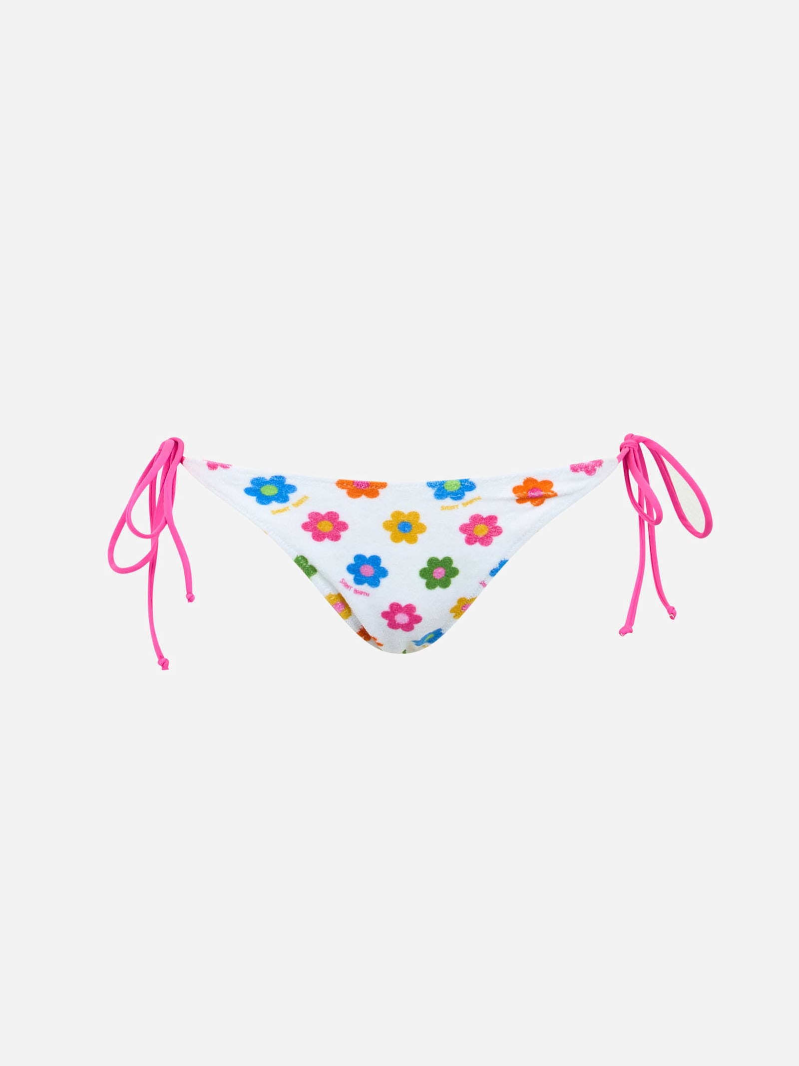 Mc2 Saint Barth Woman Terry Classic Swim Briefs Marielle With Daisy Print In Multicolor