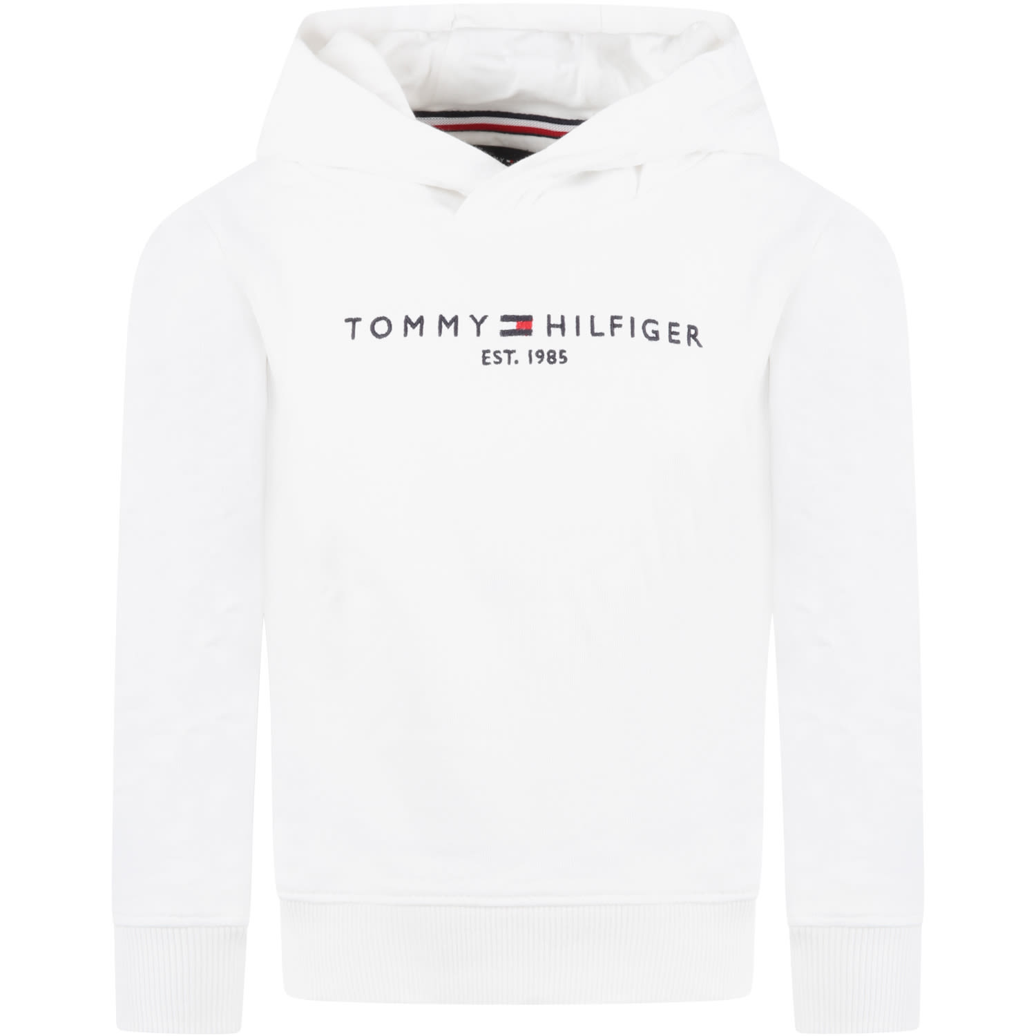 Tommy Hilfiger White Sweatshirt For Kids With Logo