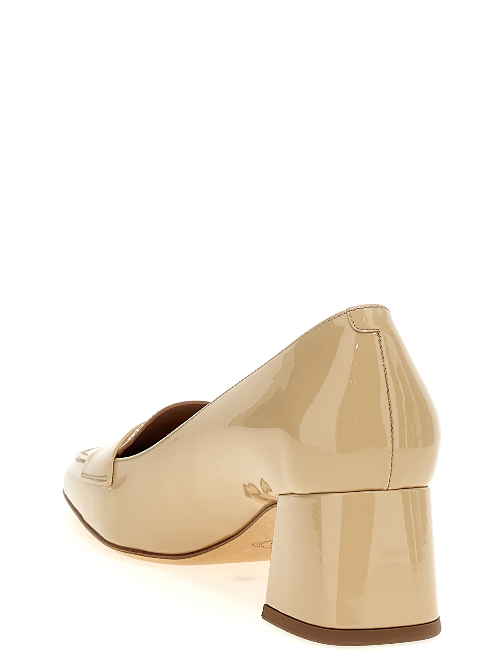 Tod's Patent Leather Pumps In Beige