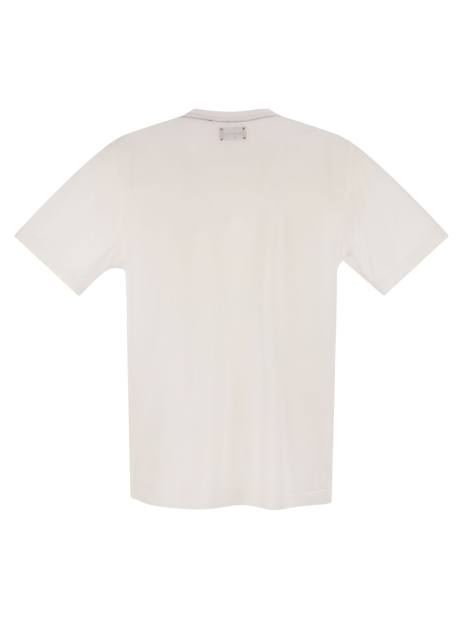 KITON COTTON T-SHIRT WITH LOGO 