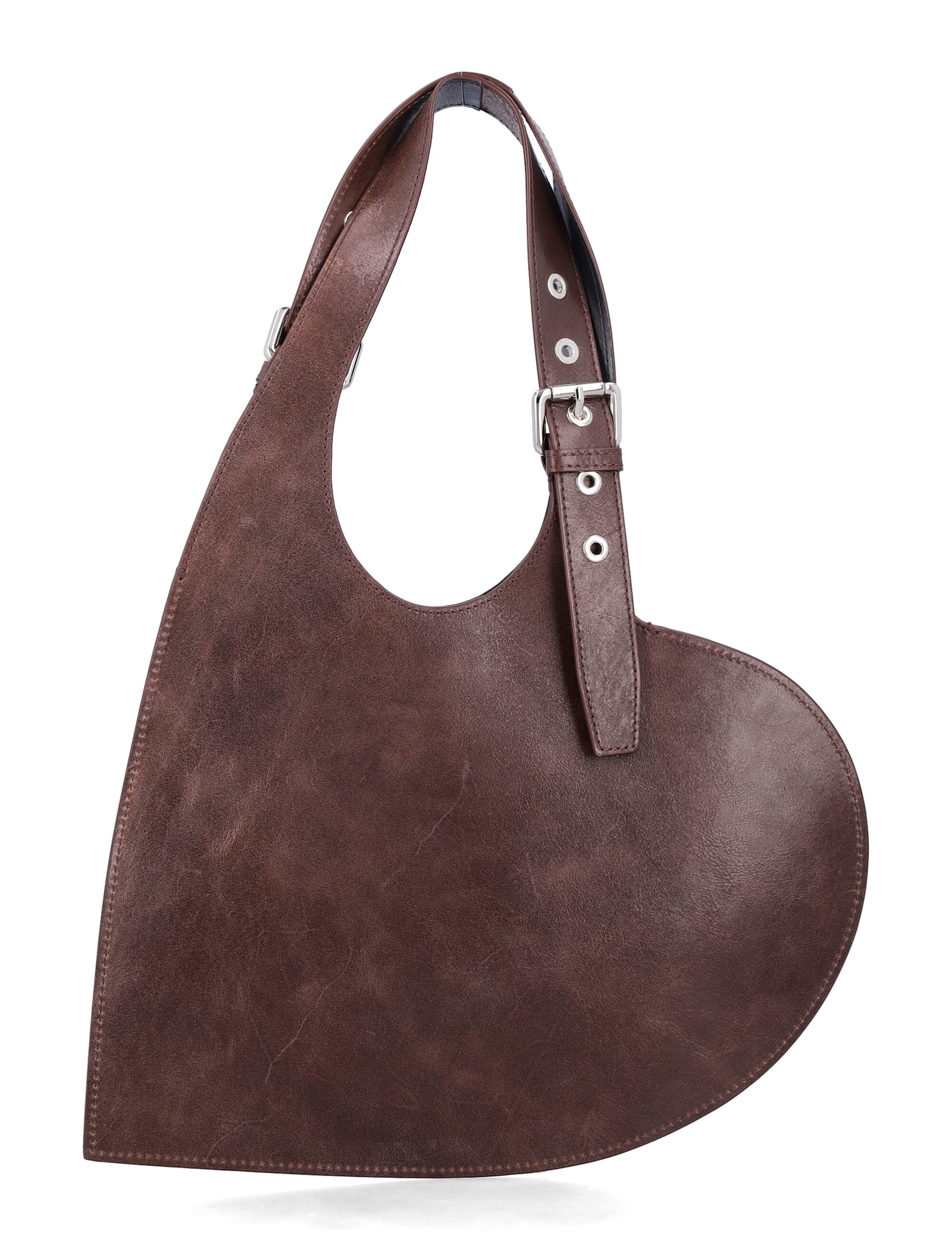 Coperni Lids Belt Bag Heart Tote In Brown Leather In Brown