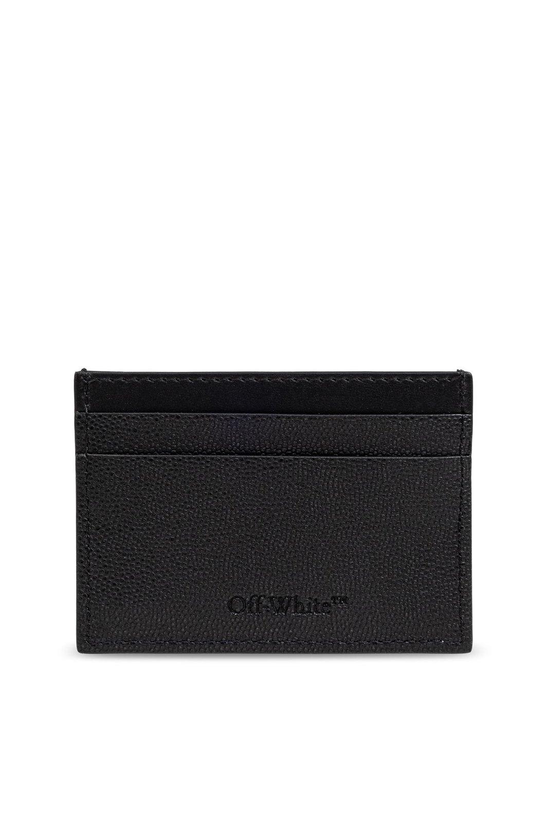 Shop Off-white Jitney Logo Plaque Card Holder In Black