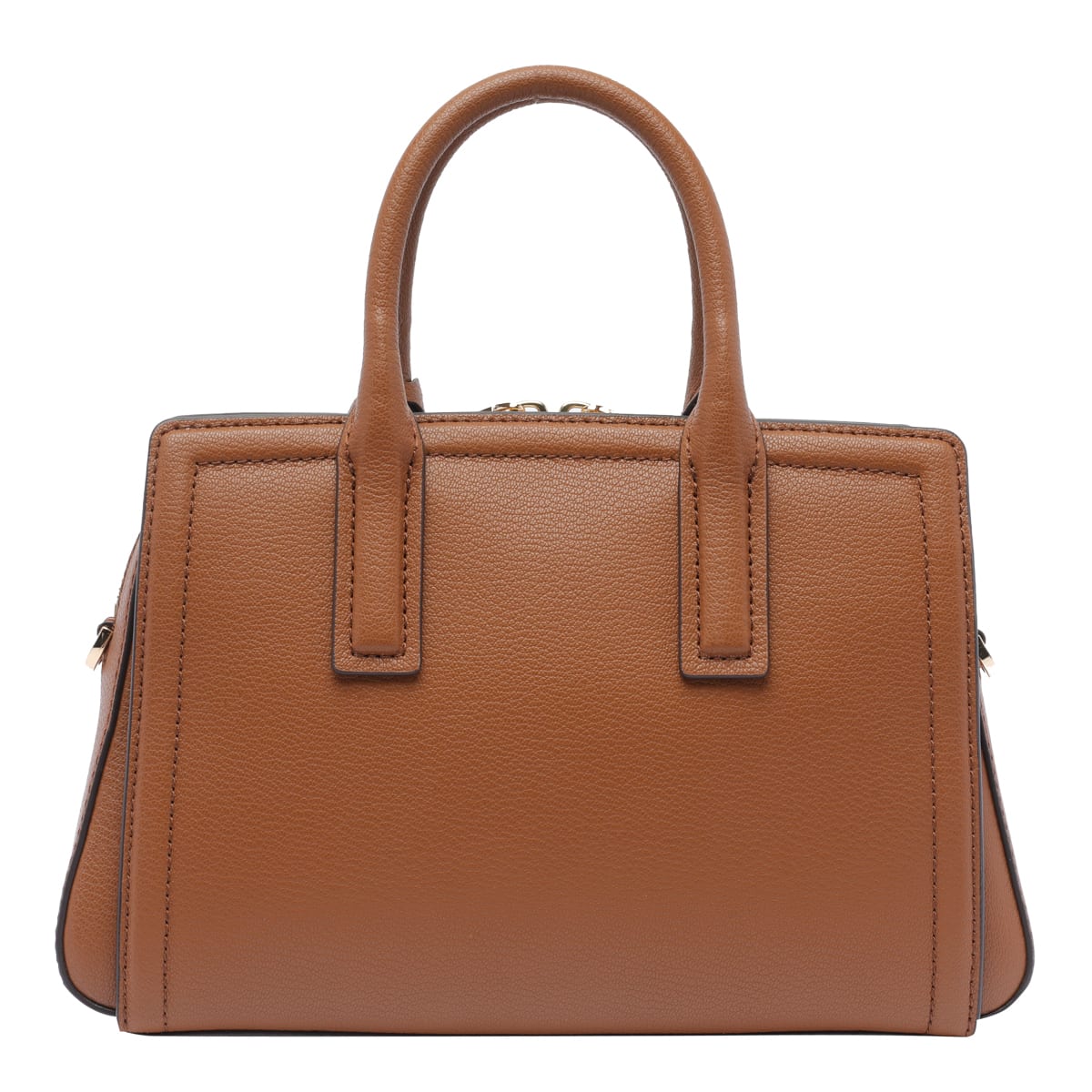 Michael Michael Kors Brown Handbag With Metallic Lettering Logo And Pendant In Brown