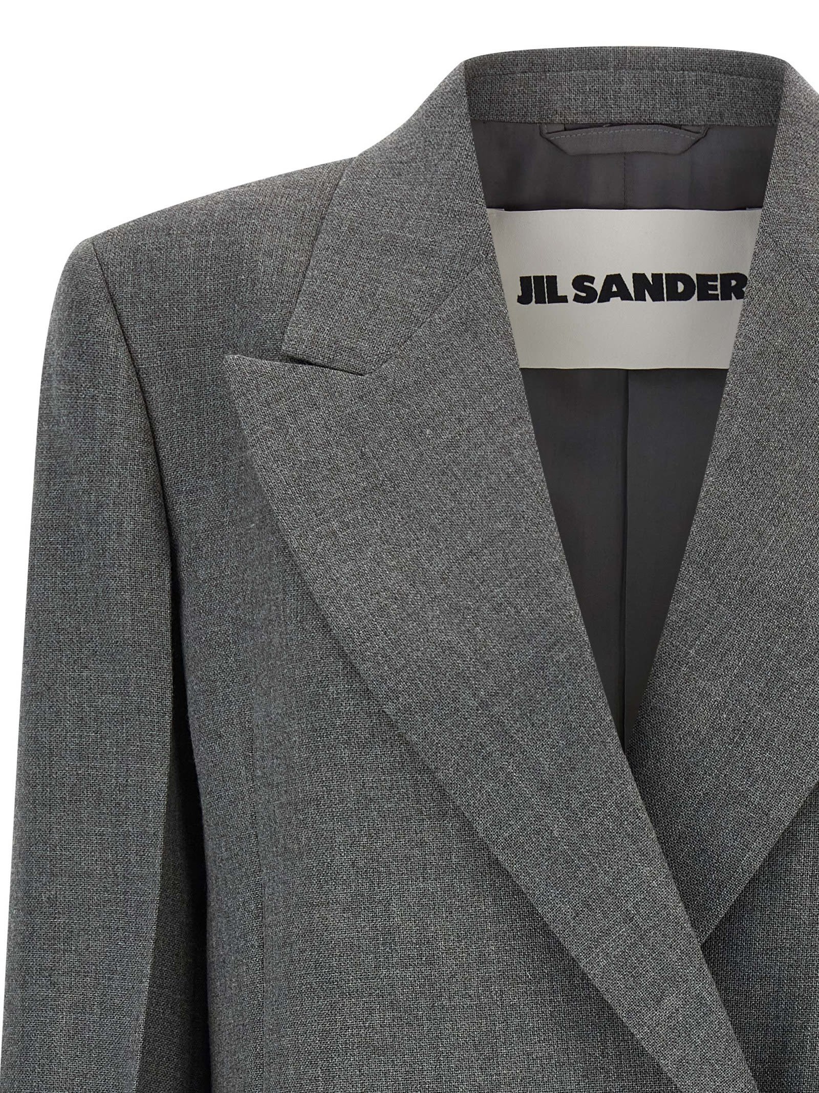 Jil Sander Wool Blazer Blazers Gray In Multi