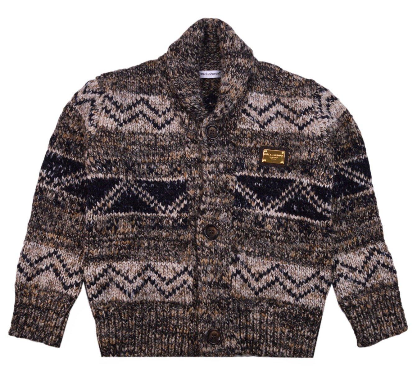 DOLCE & GABBANA PATTERNED INTARSIA KNITTED CARDIGAN