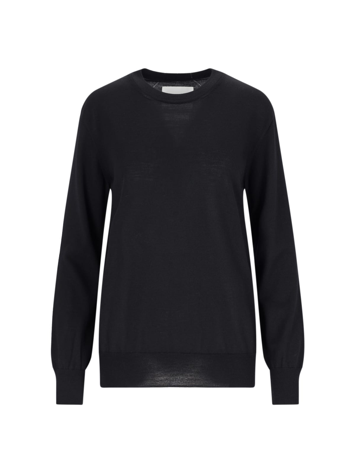 Jil Sander Merino Wool Crew Neck Sweater In Black