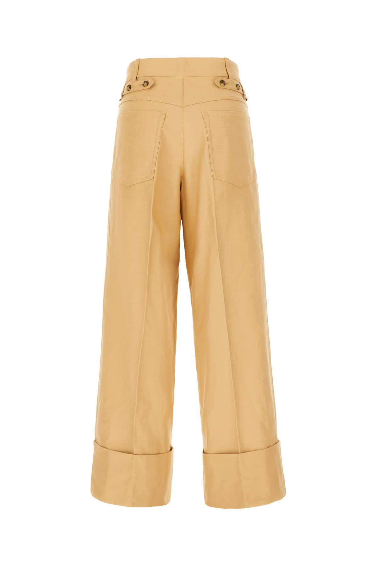 Shop Quira Camel Cotton Pants In Q0072