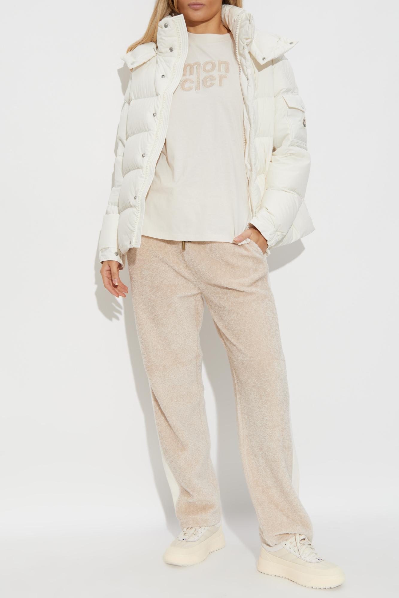 Moncler Side-stripe Drawstring Trousers In Neutral